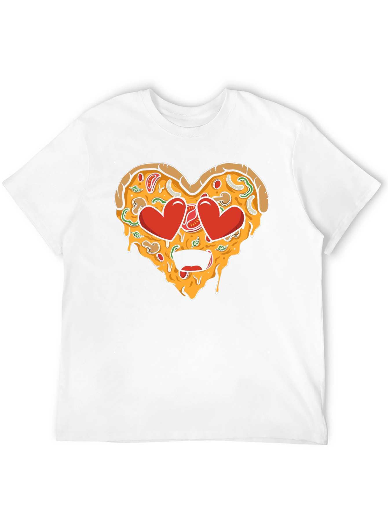 Black Pizza Heart Graphic Tee - Funny Food Lover T-Shirt view 12