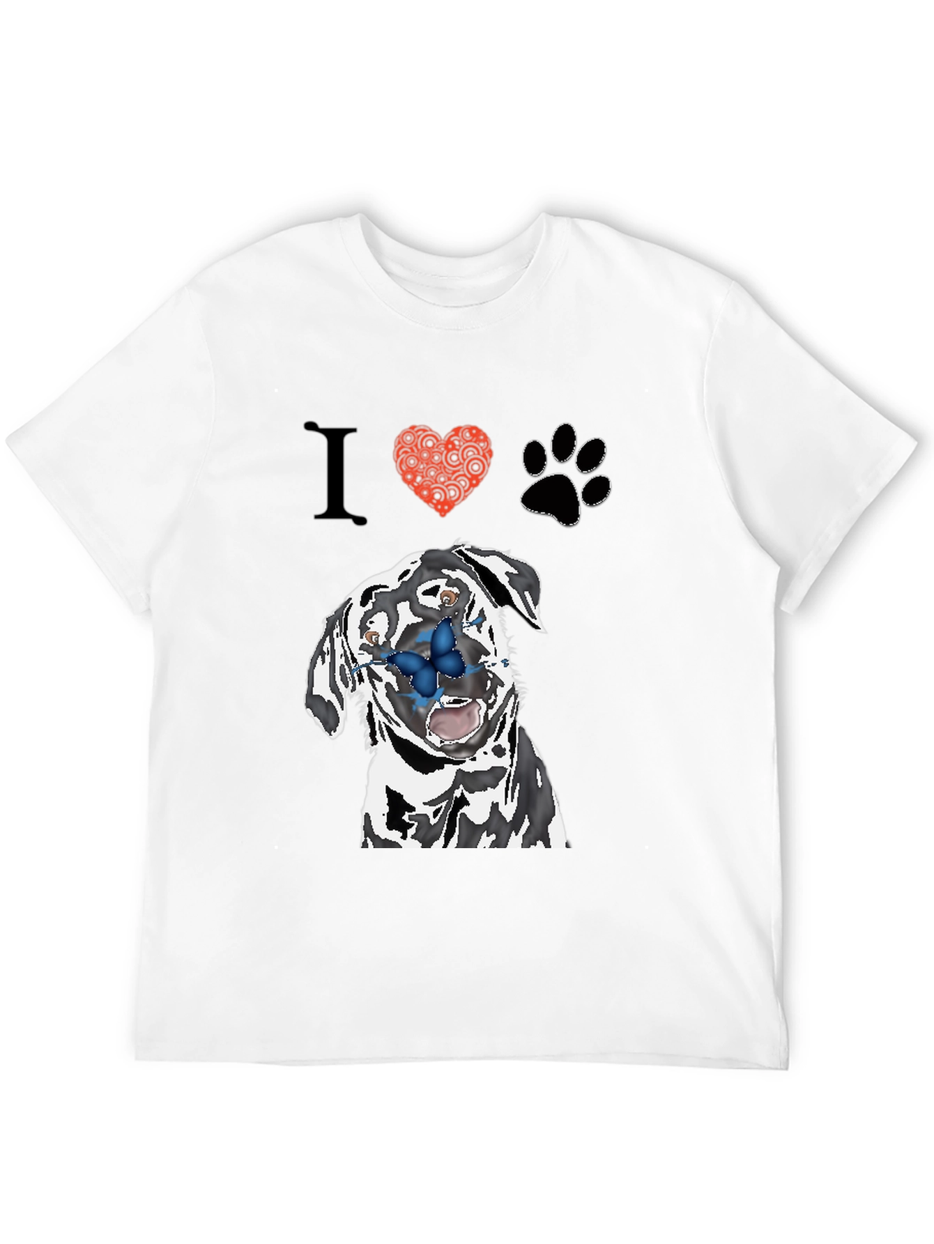 Black I Heart Pups T-Shirt: Black Tee with Dalmatian Graphic view 12