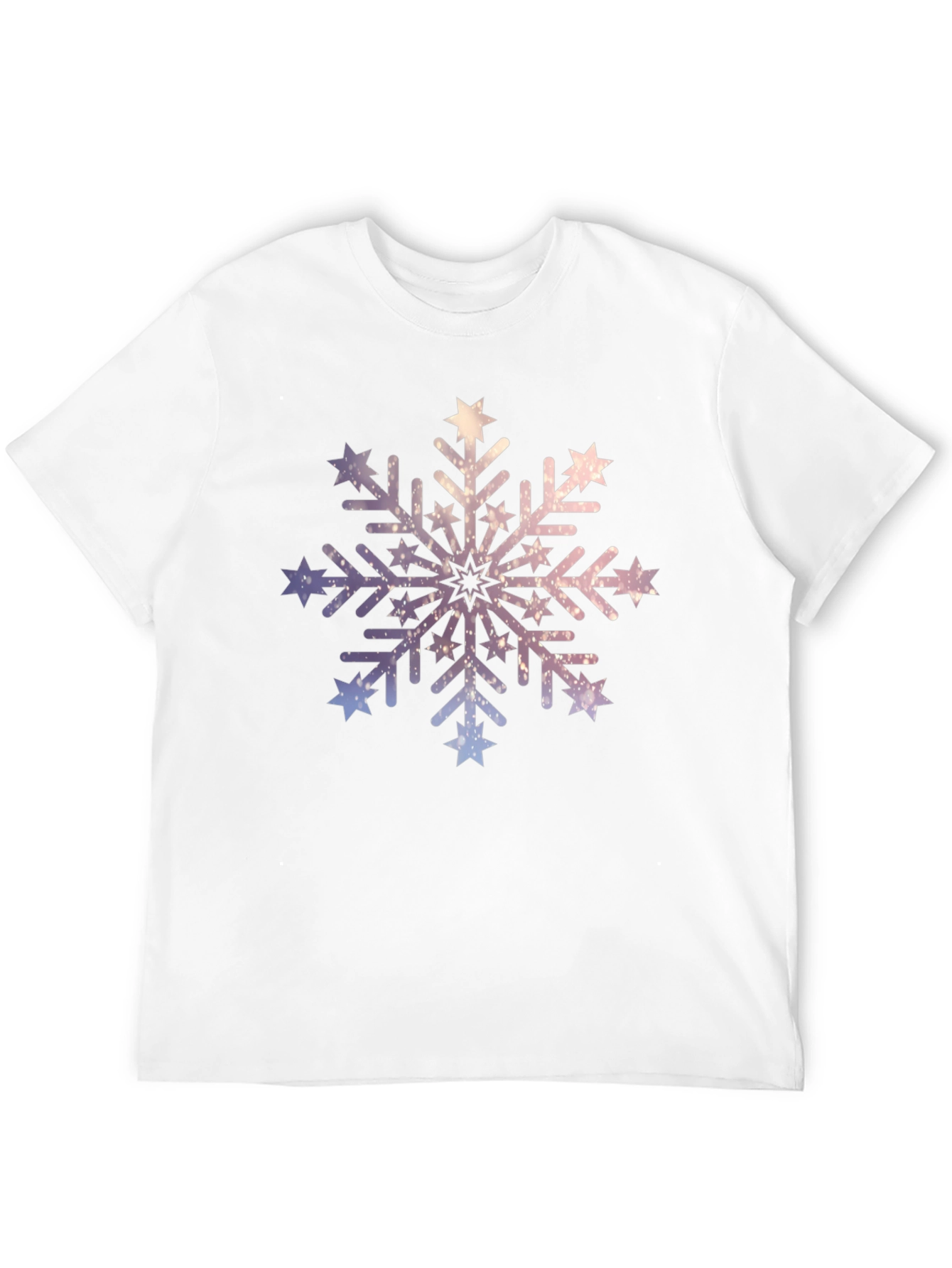 Black Stylish Galaxy Snowflake Graphic T-Shirt view 12