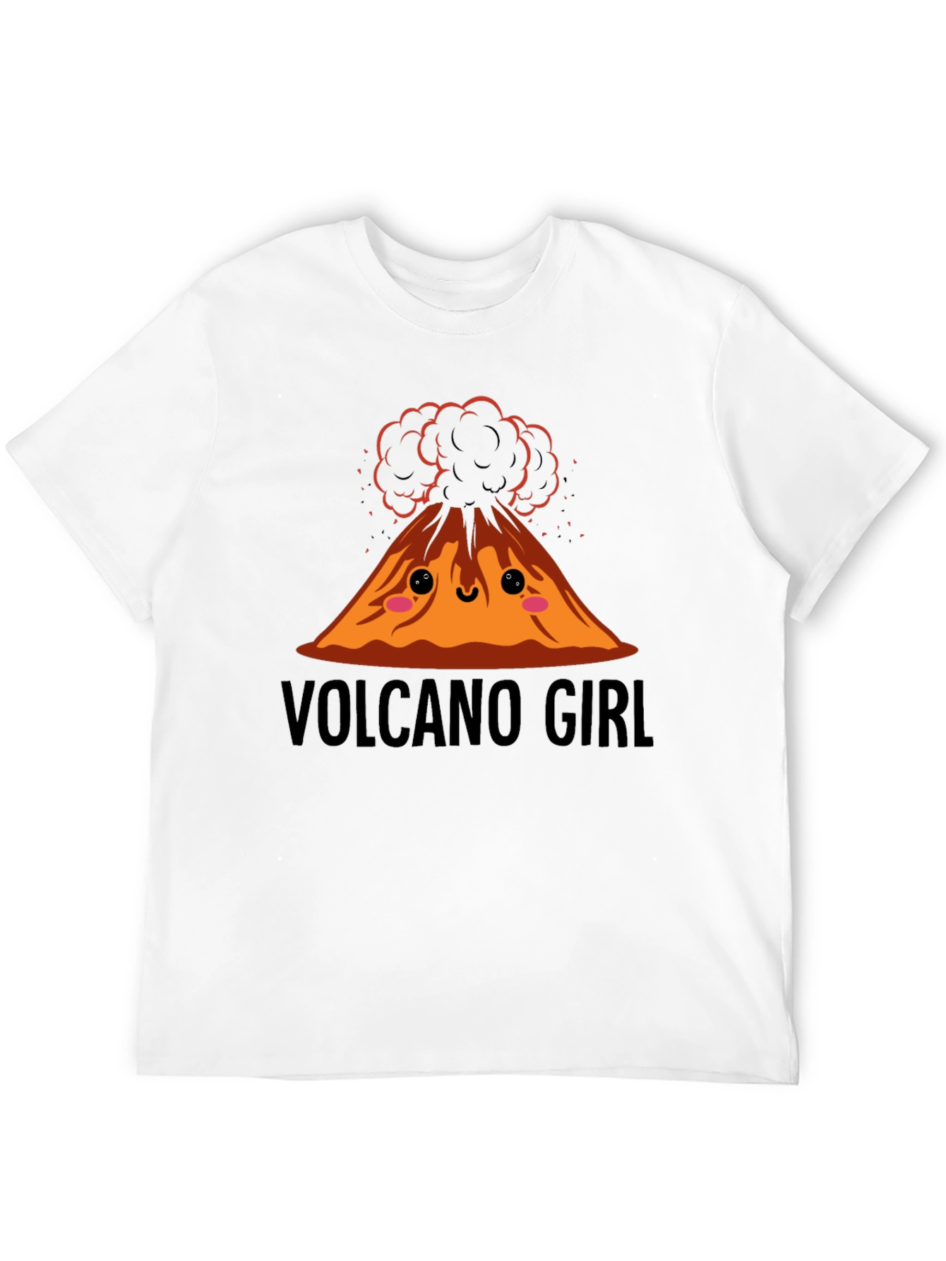 Black Volcano Girl T-Shirt: Cute Cartoon Volcano Design view 12