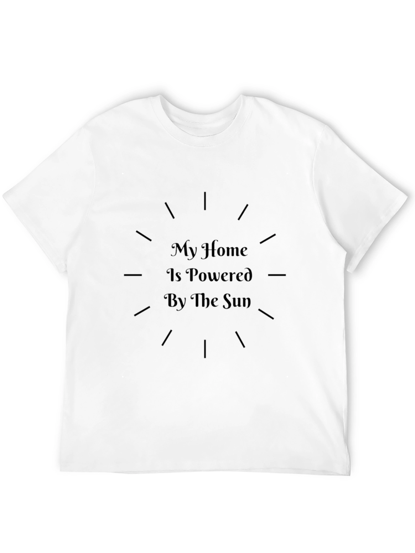 Black Eco-Friendly "Powered By The Sun" Black T-Shirt view 12