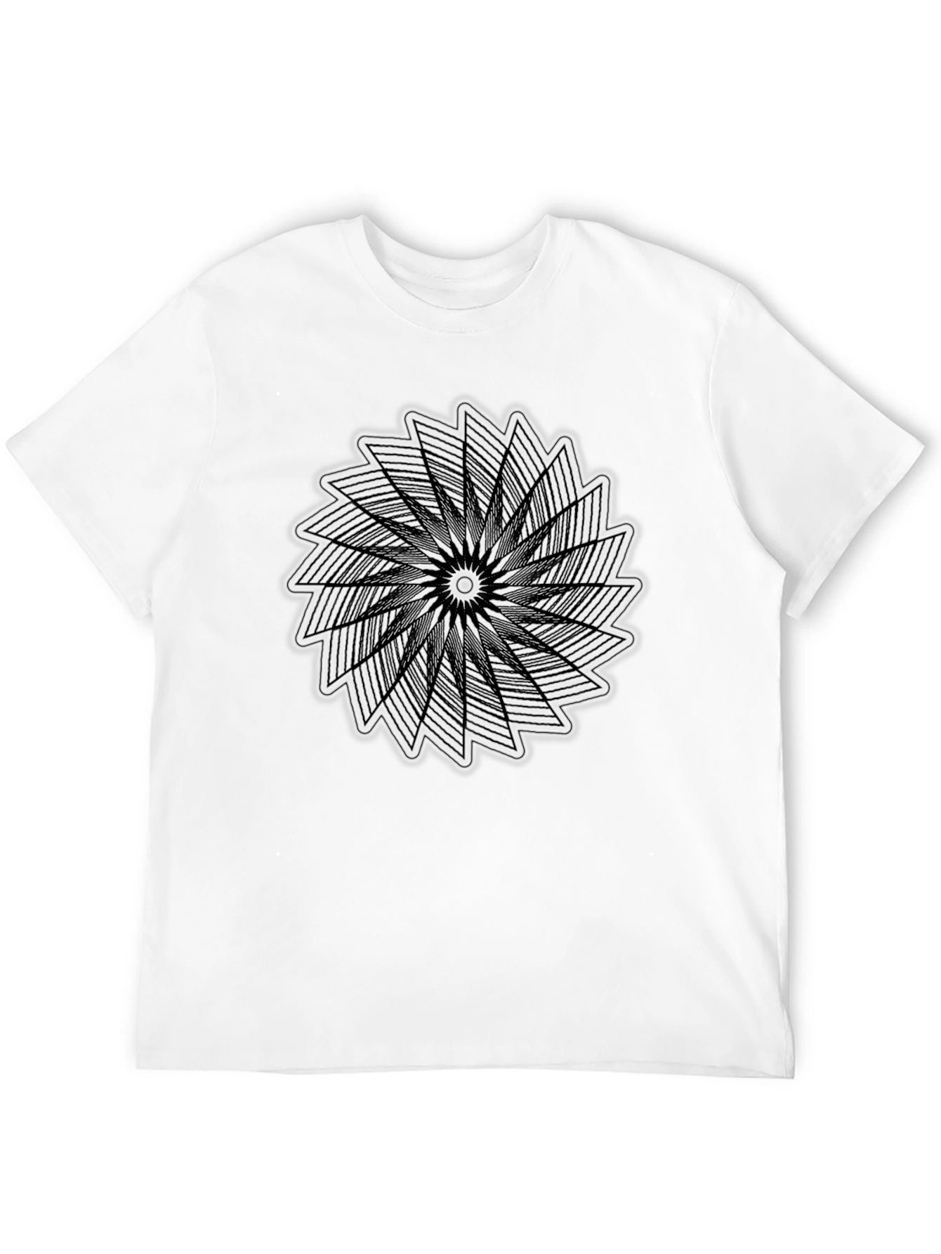 Black Geometric Optical Illusion Tee - Abstract Art Shirt view 12