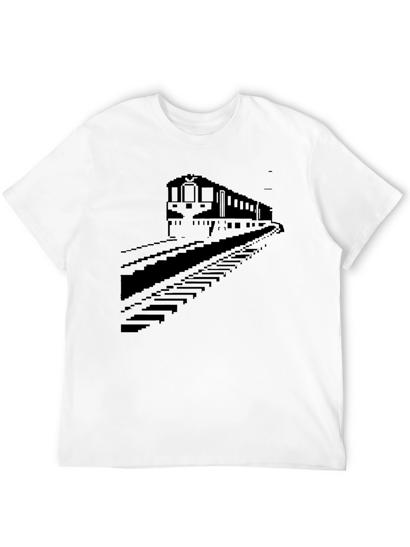 Black Pixel Train Graphic Tee - Classic Black T-Shirt view 12
