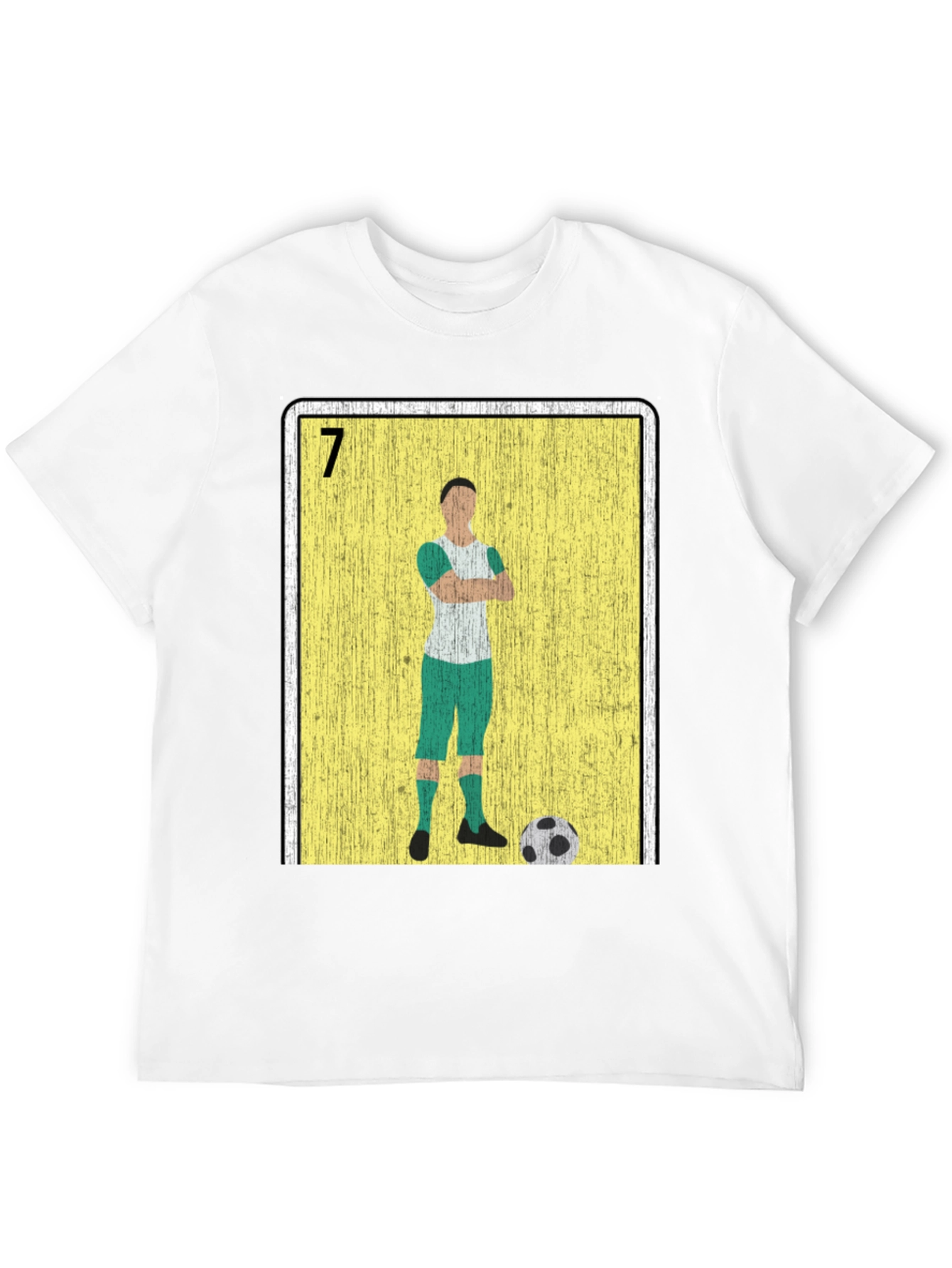 Black Soccer Player Loteria Card Graphic T-Shirt view 12