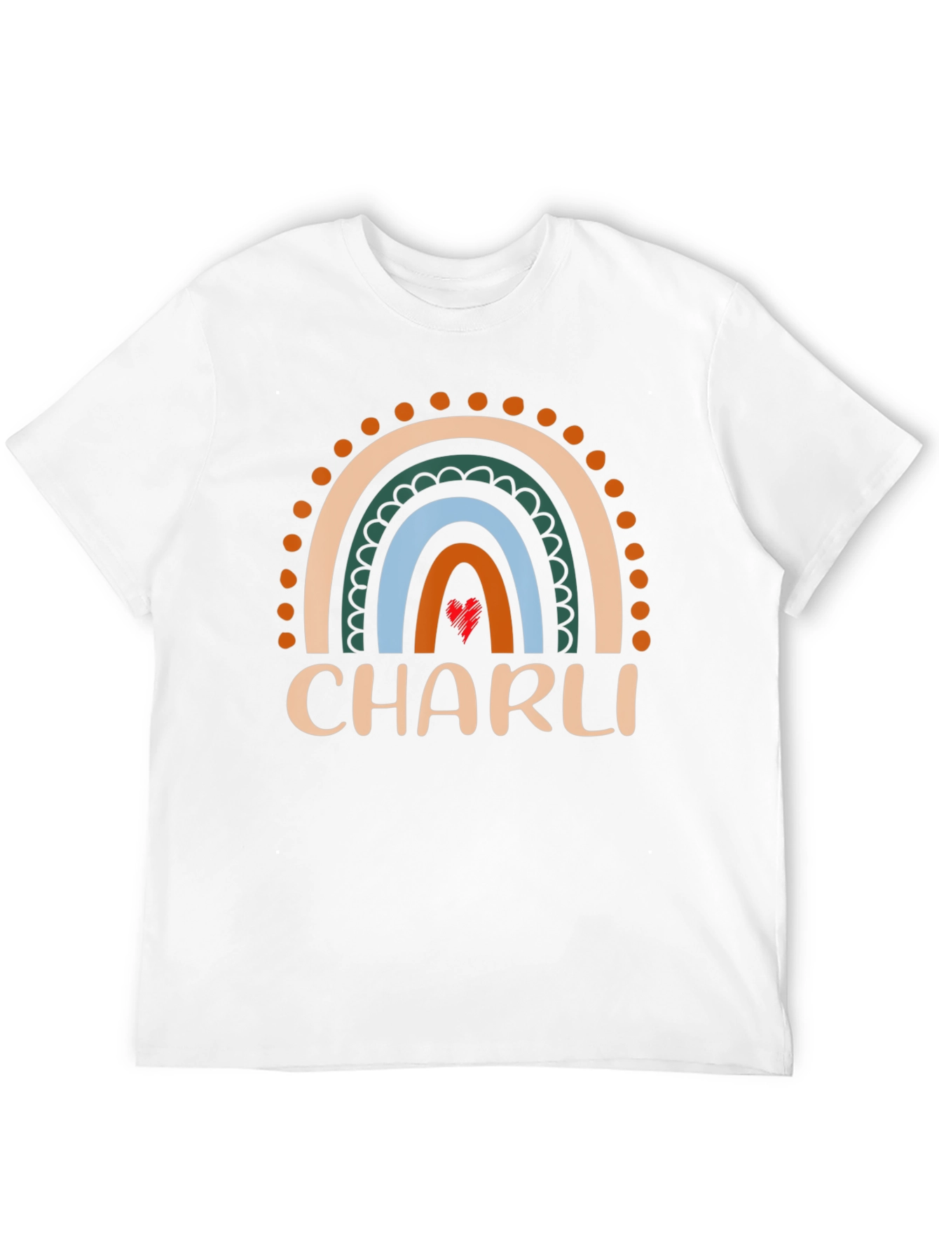 Black CHARLI Rainbow Graphic Tee - Custom Name Shirt view 12