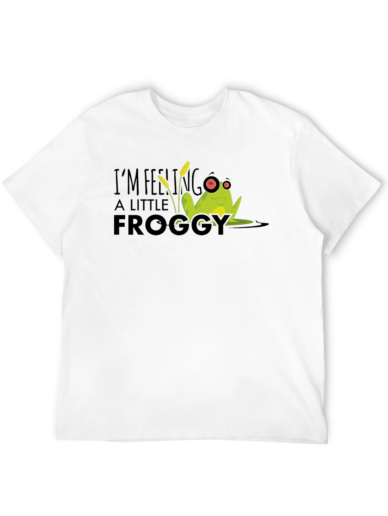 Black Feeling Froggy T-Shirt - Funny Graphic Tee view 12