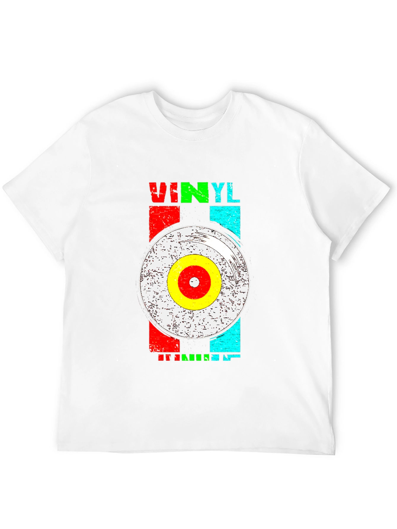 Black Retro Vinyl Record Graphic T-Shirt view 12