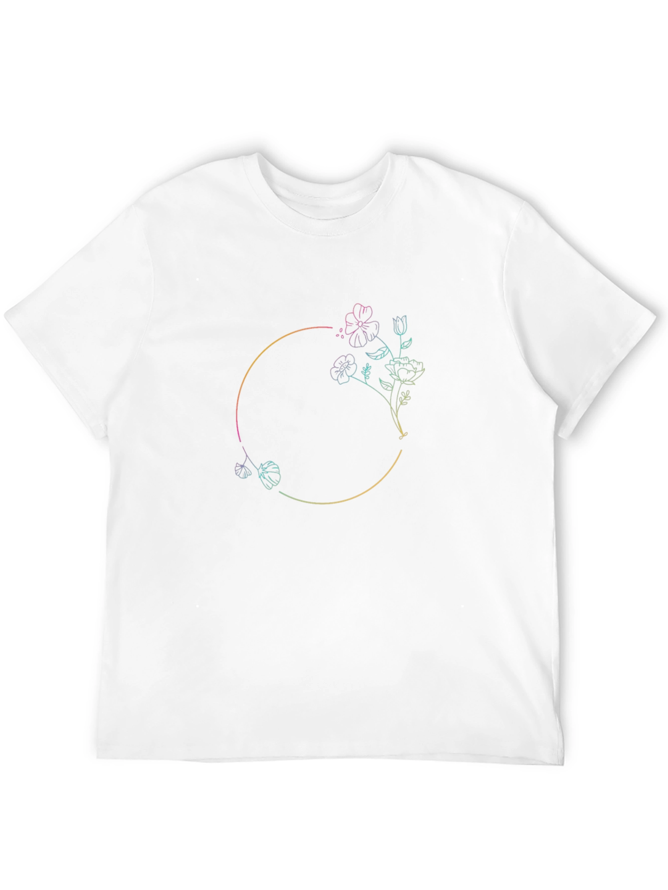 Black Floral Circle Graphic Tee - Stylish & Unique view 12