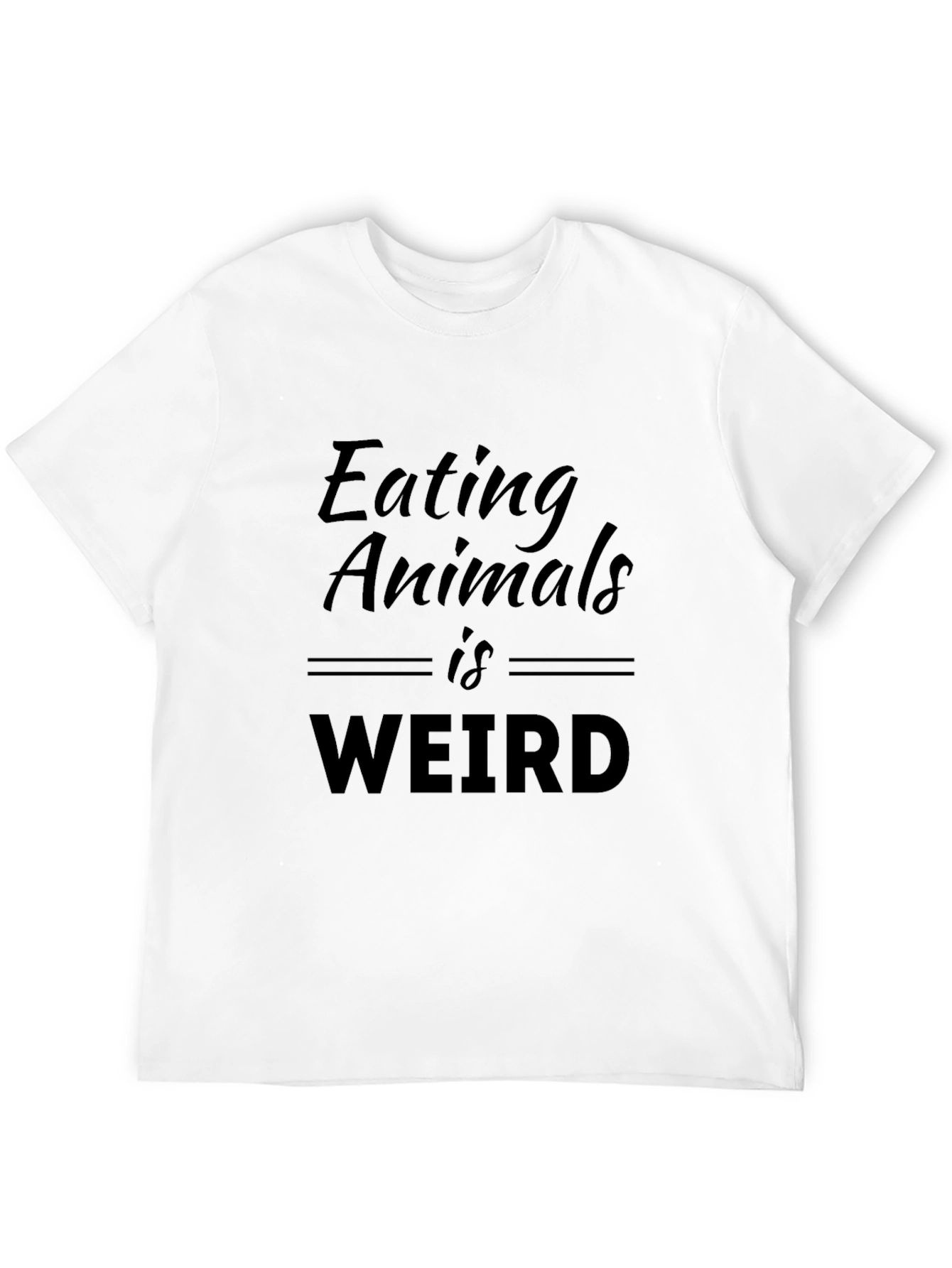 Black Eating Animals is Weird T-Shirt view 12