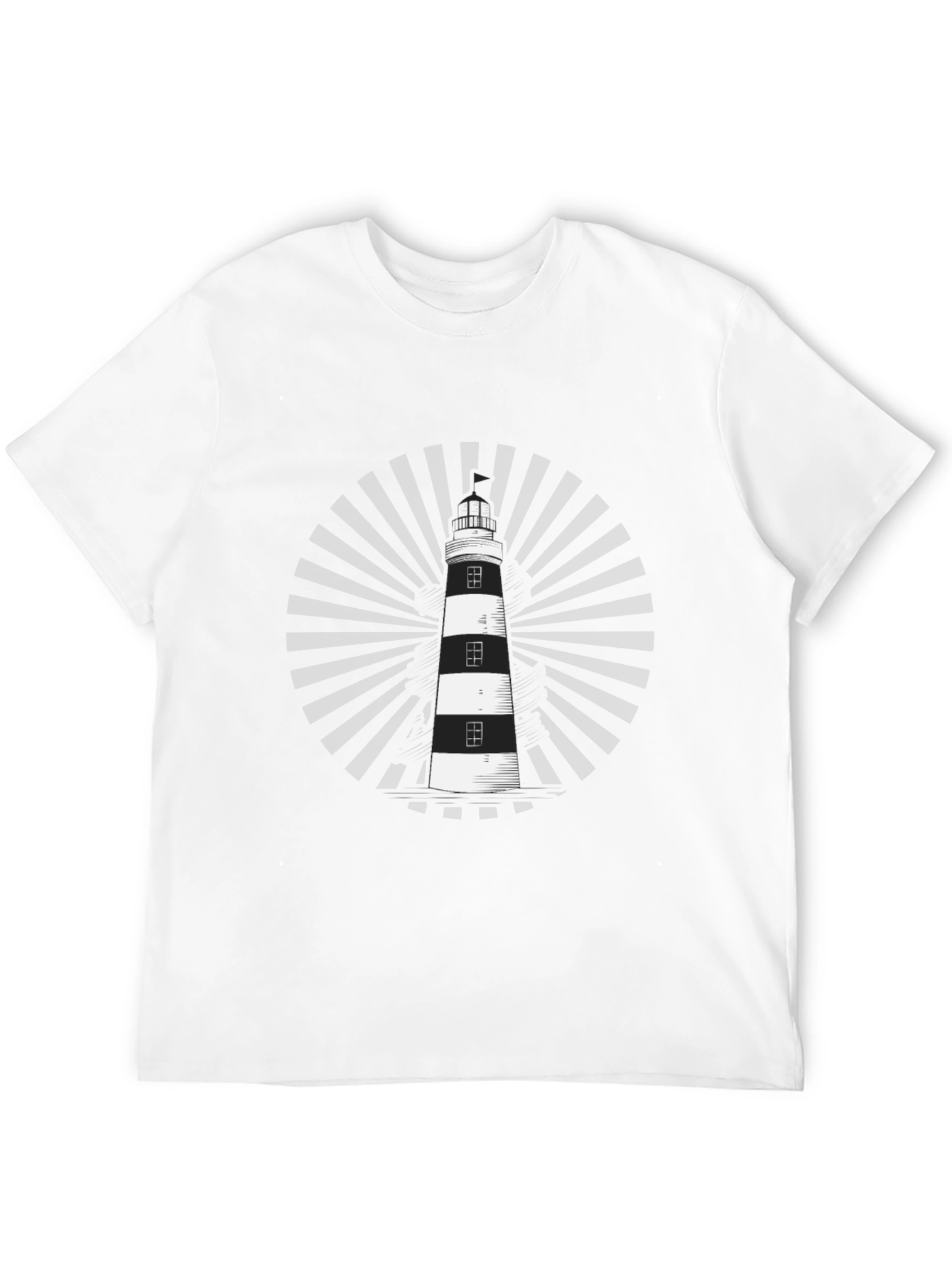 Black Lighthouse Graphic Tee - Black Cotton Shirt view 12