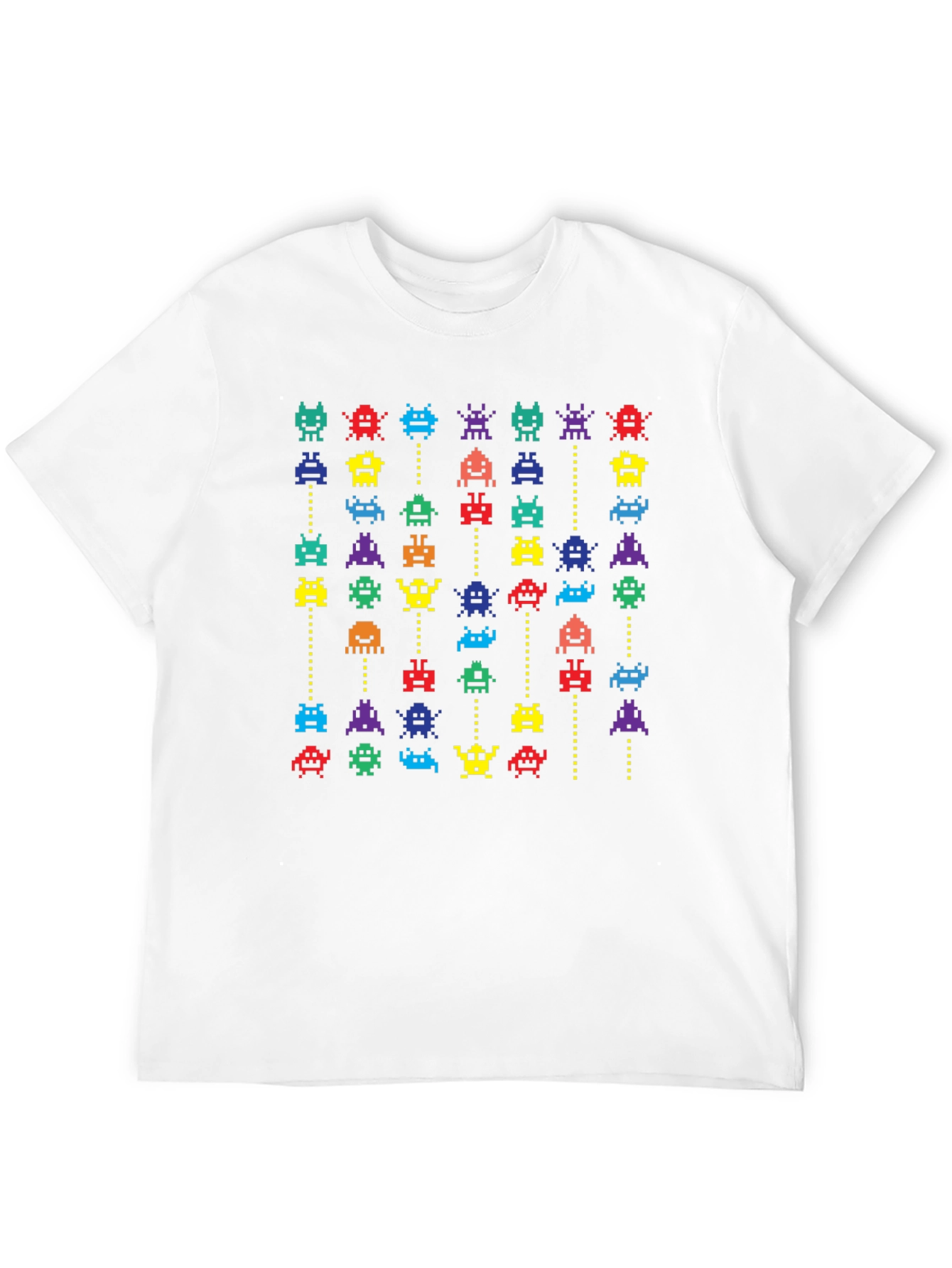 Black Retro Arcade T-Shirt - Pixelated Invaders Design view 12