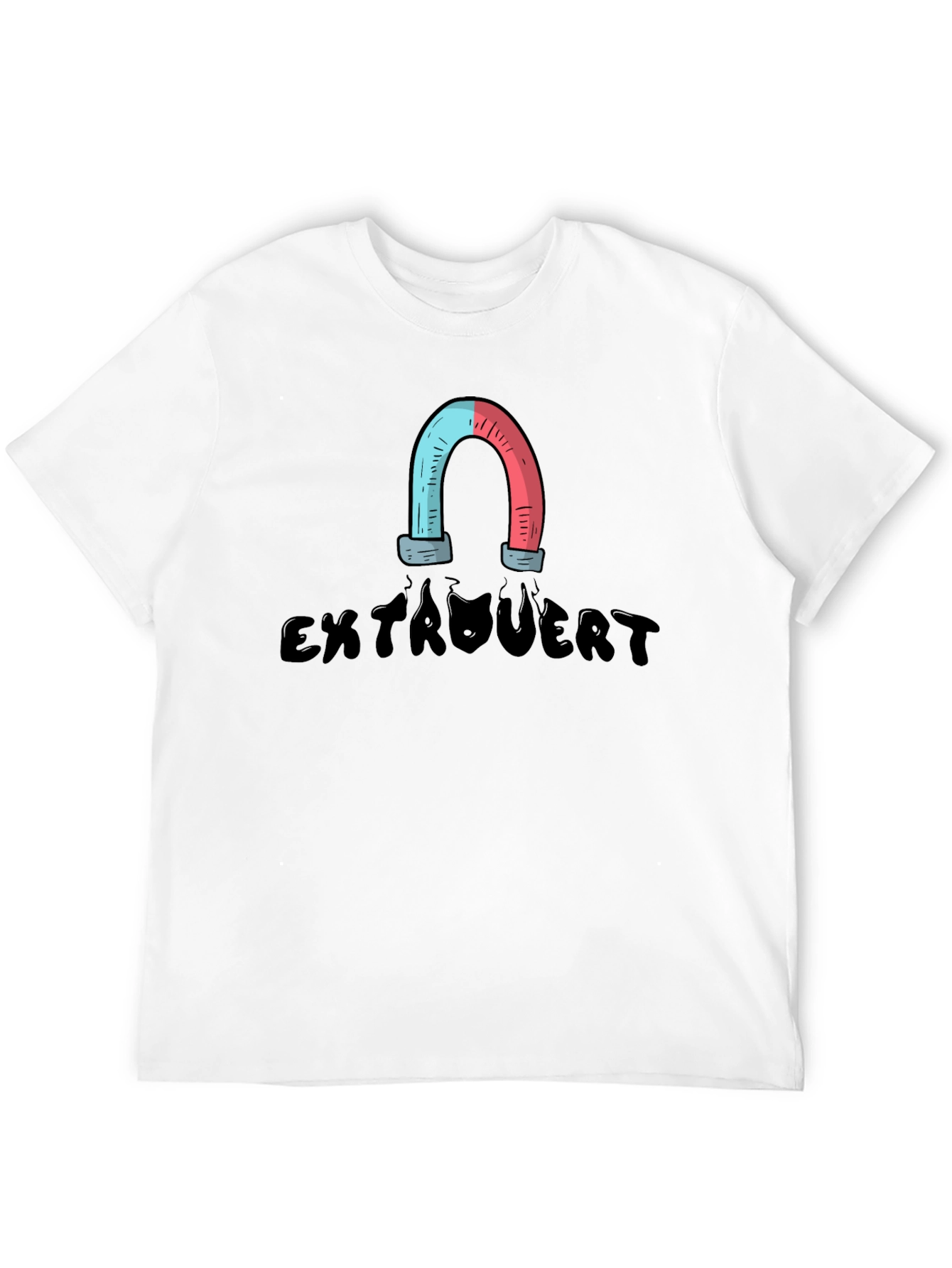 Black Extrovert Magnet T-Shirt view 12