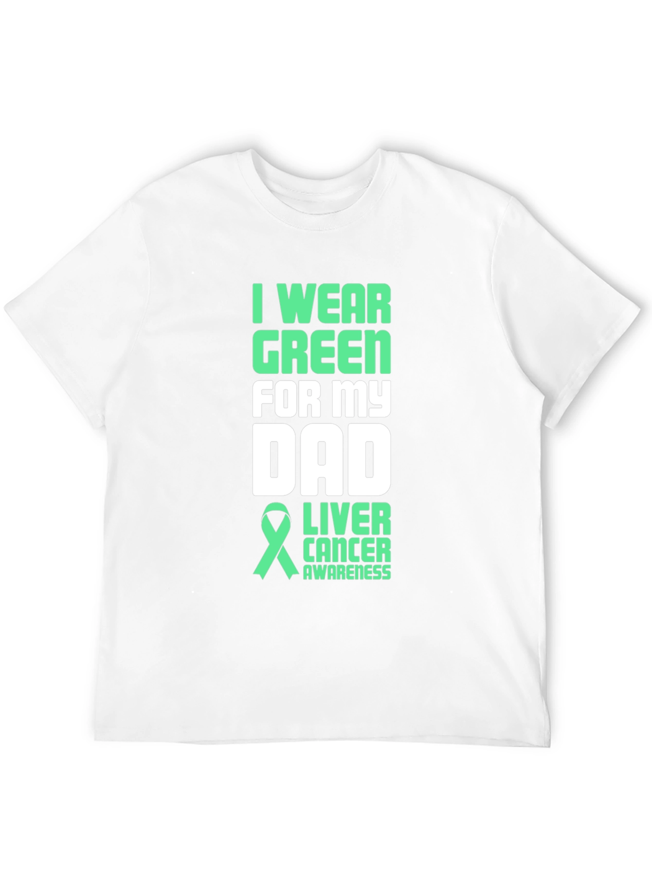 Green Ribbon Liver Cancer Awareness Dad T-Shirt - 12