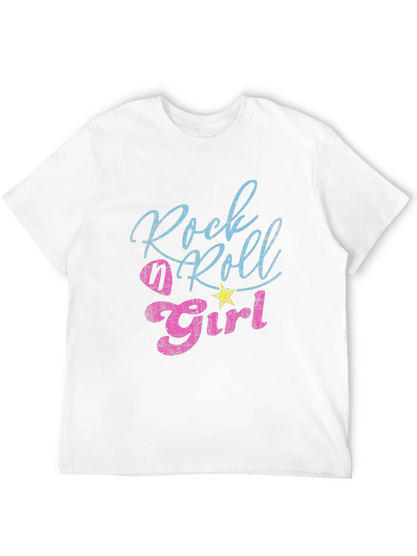 Black Rock n Roll Girl Tee - Distressed Graphic T-Shirt view 12
