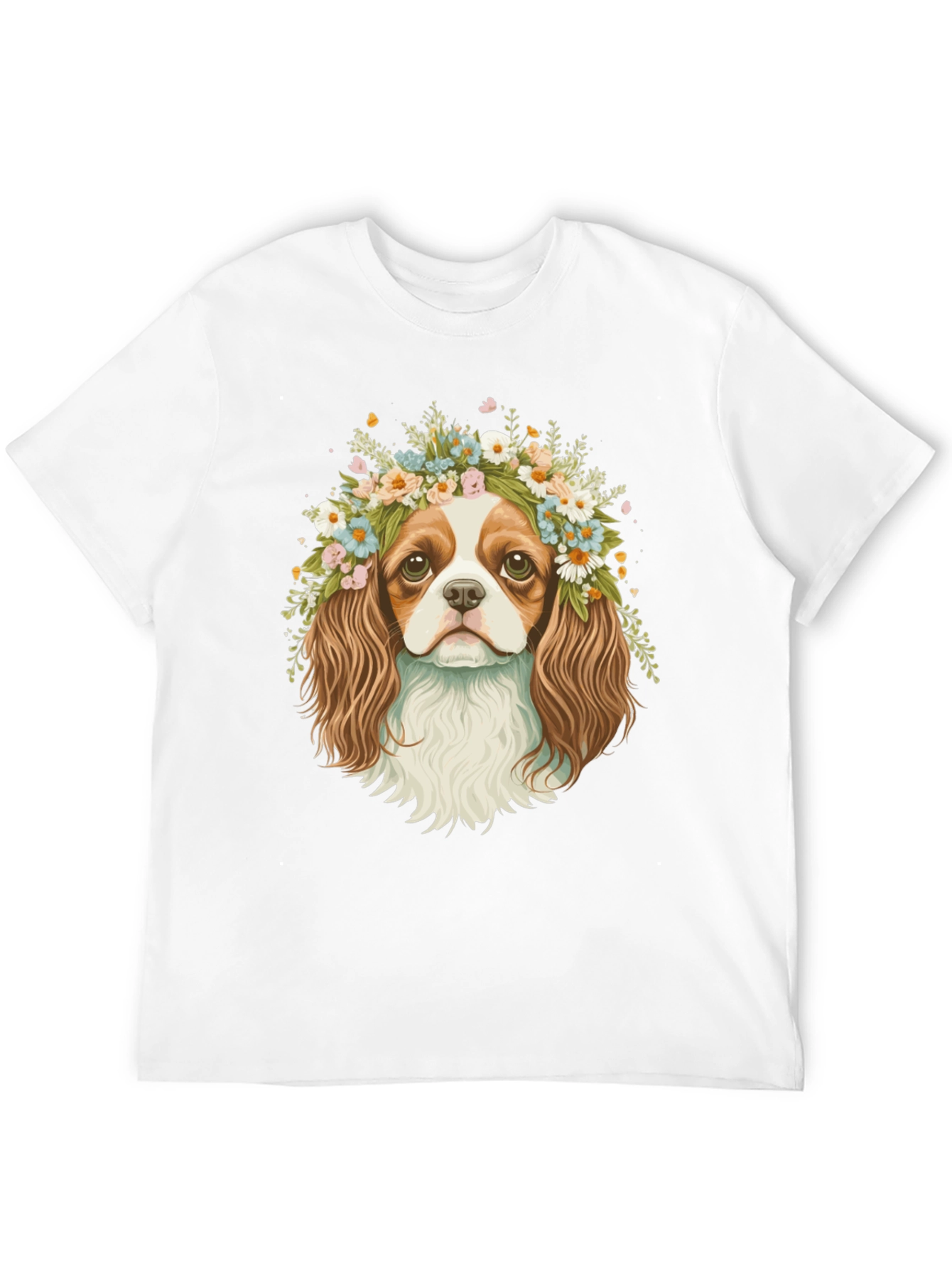 Dog with Flower Crown Graphic Tee - 12