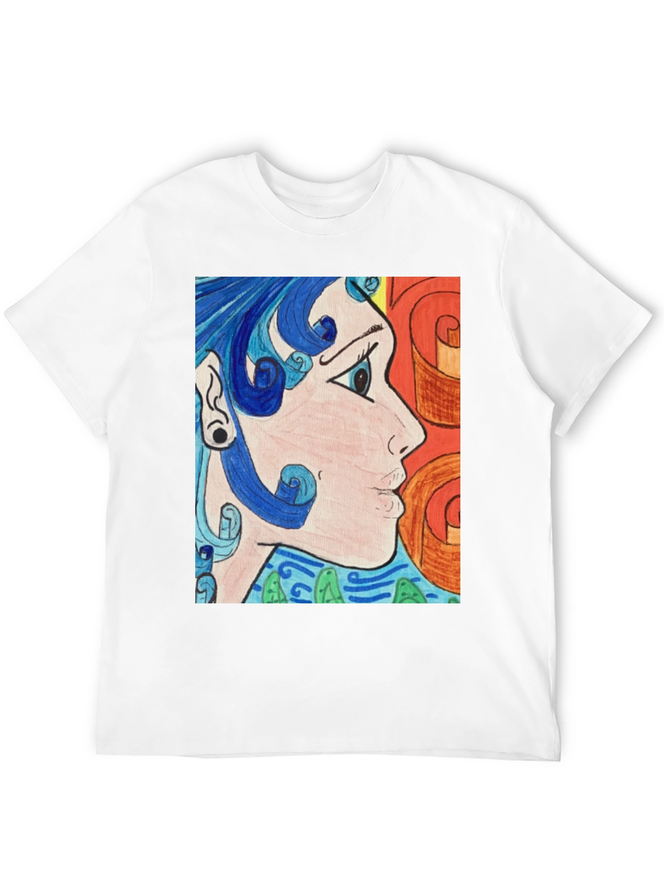 Black Abstract Art Graphic Tee - Black Unisex Shirt view 12