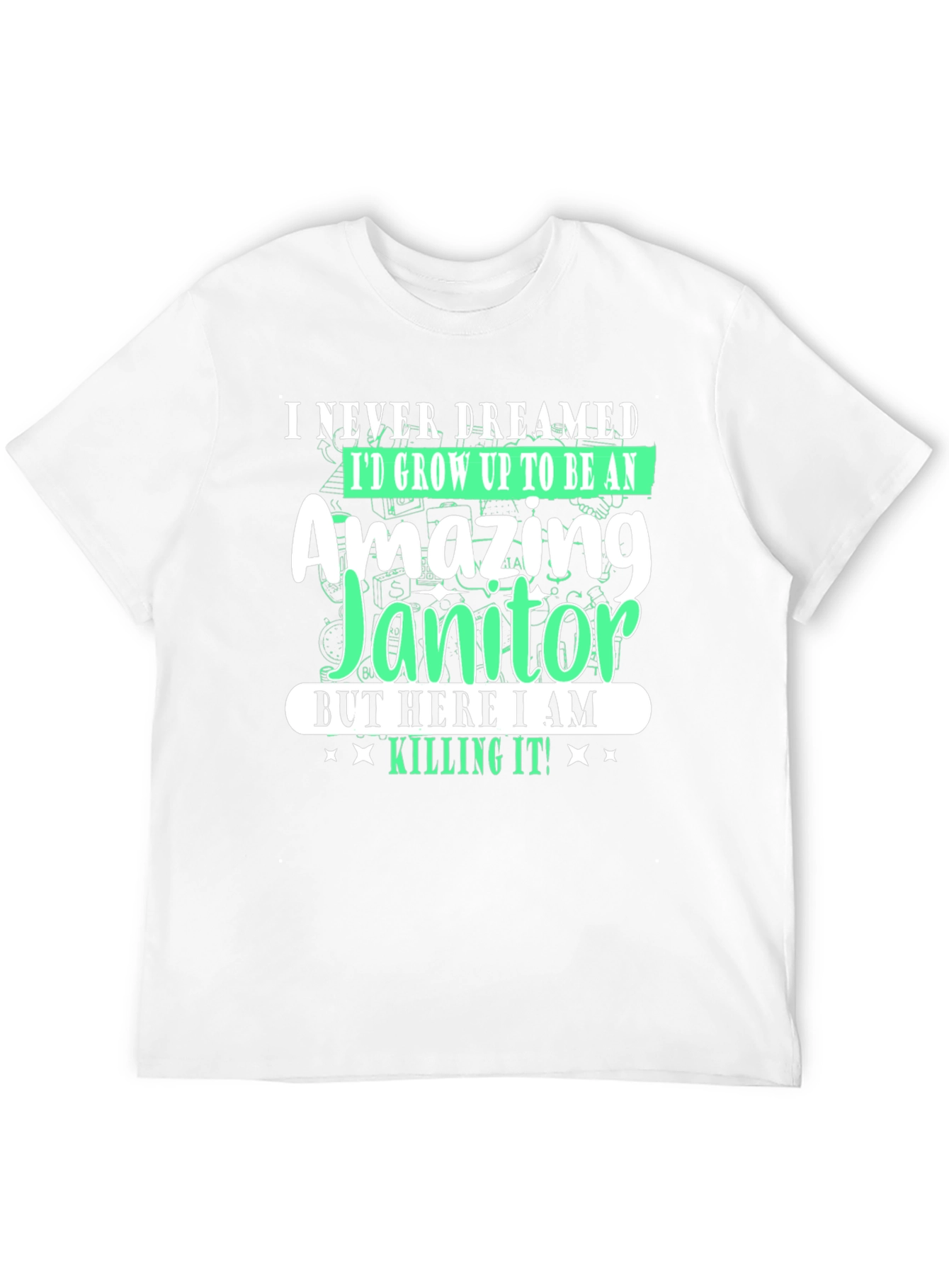 Black Amazing Janitor T-Shirt - Funny Novelty Tee view 12