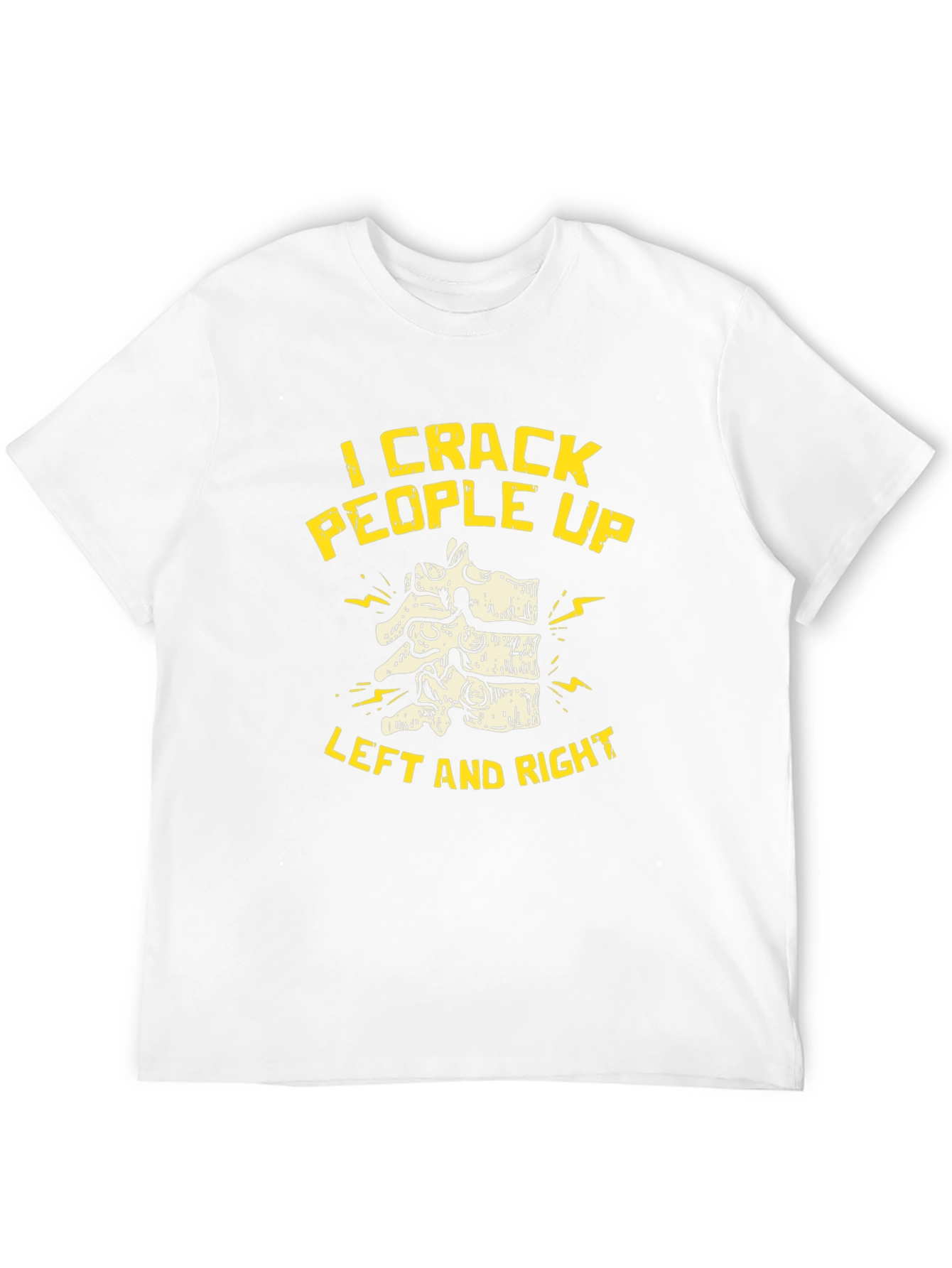 Black Chiropractor "I Crack People Up" Black T-Shirt view 12
