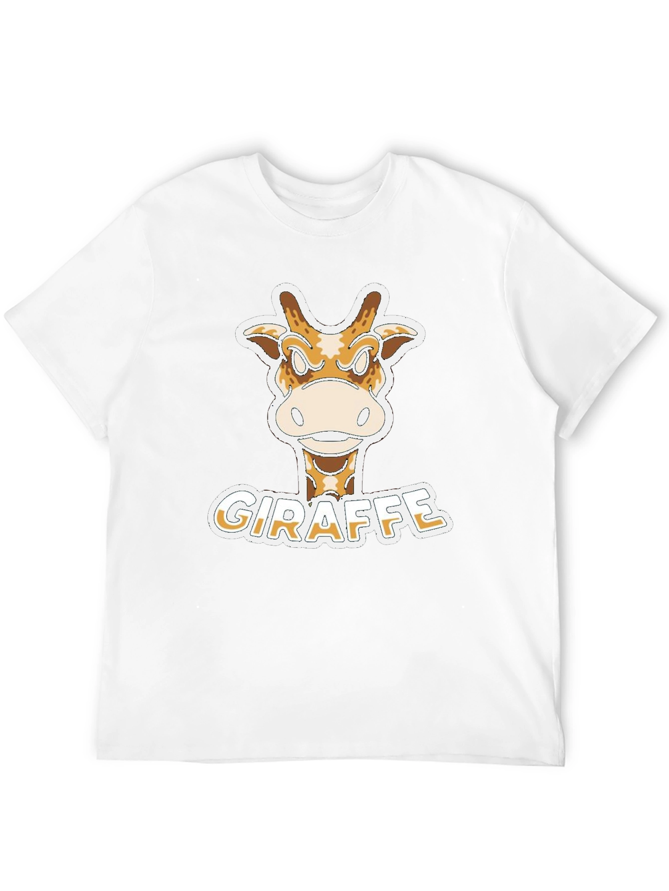 Black Funny Giraffe Cartoon T-Shirt - Novelty Graphic Tee view 12