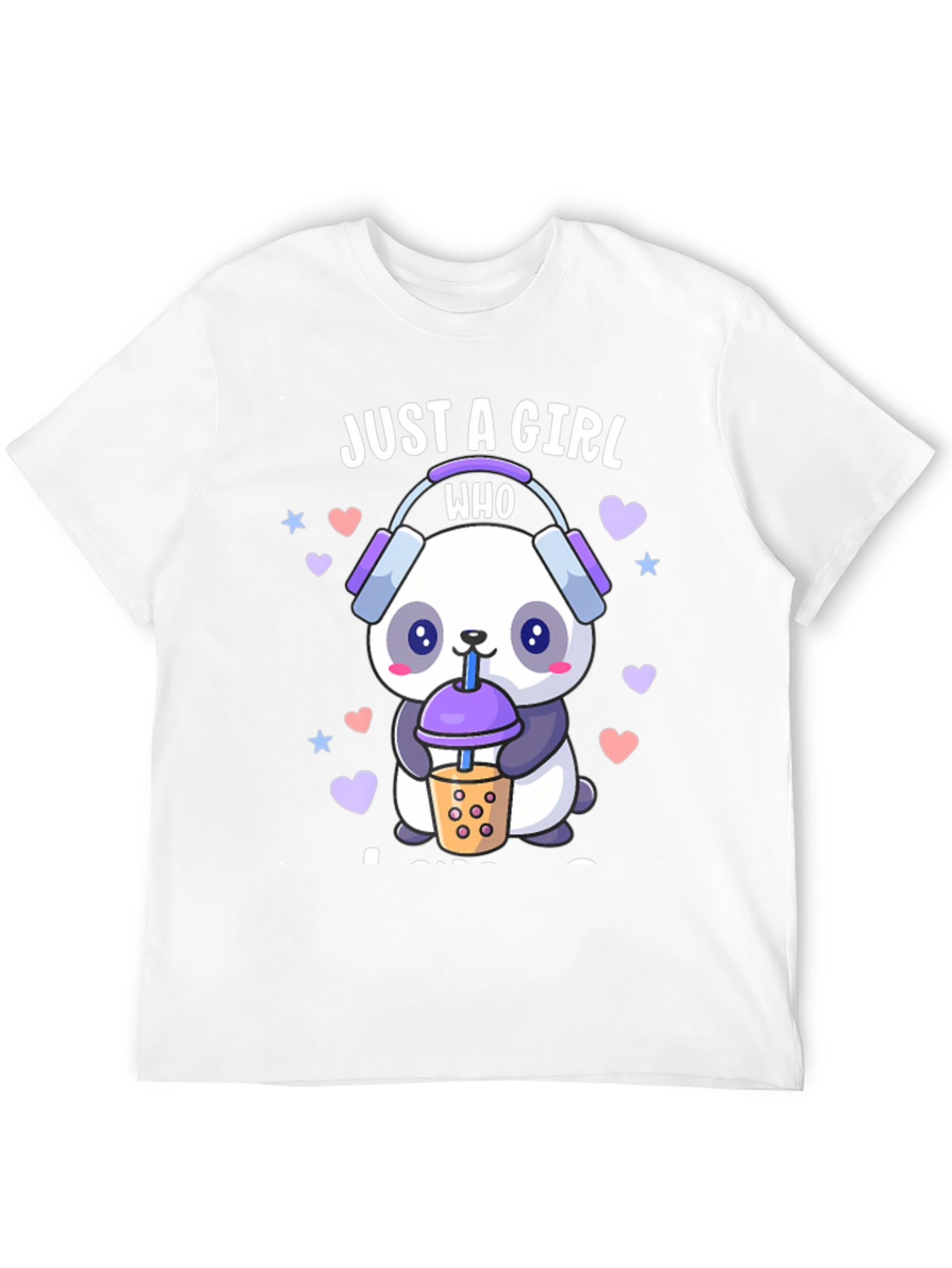 Black Just a Girl Who Loves Pandas T-Shirt view 12