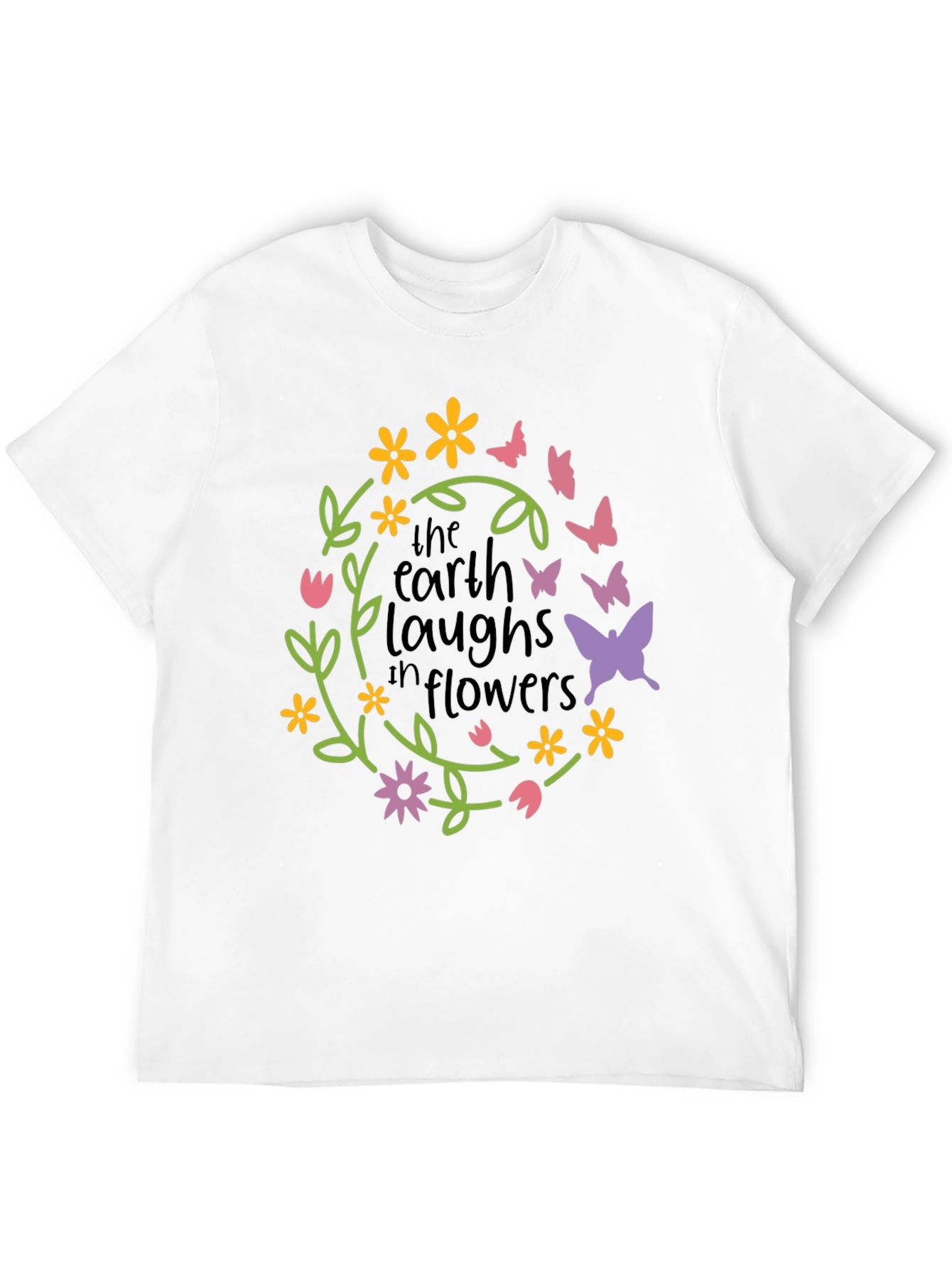 Black Earth Laughs in Flowers Graphic Tee view 12