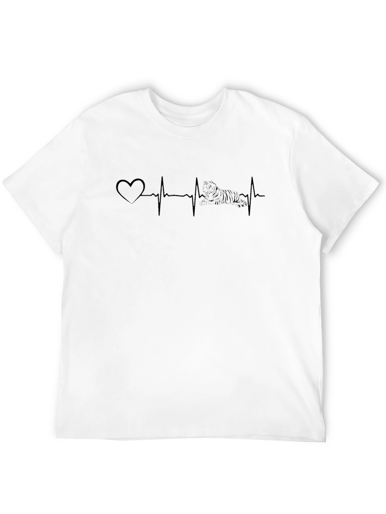 Black Tiger Beat T-Shirt - Heartbeat Design view 12