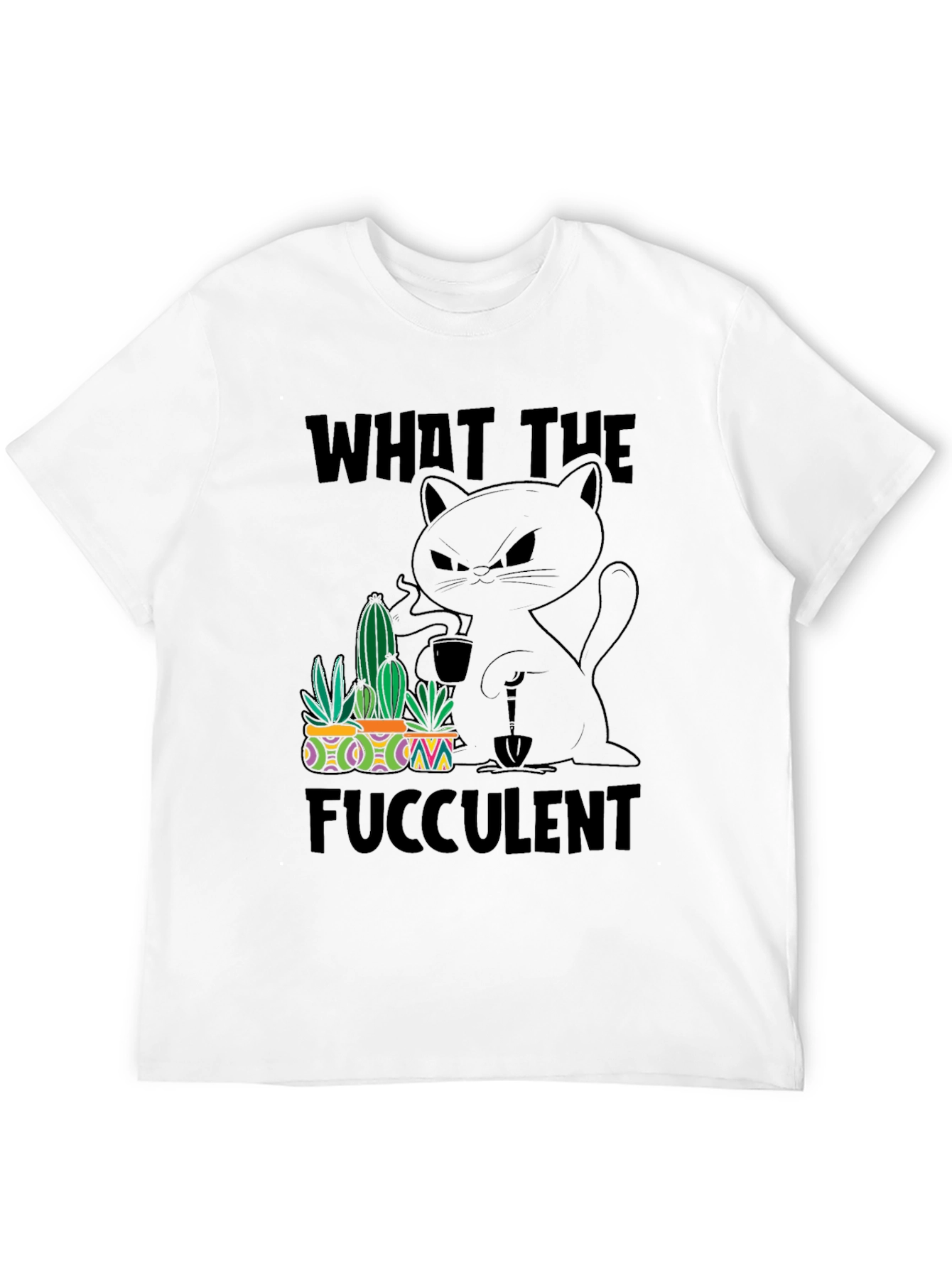 Black What the Fucculent T-Shirt view 12