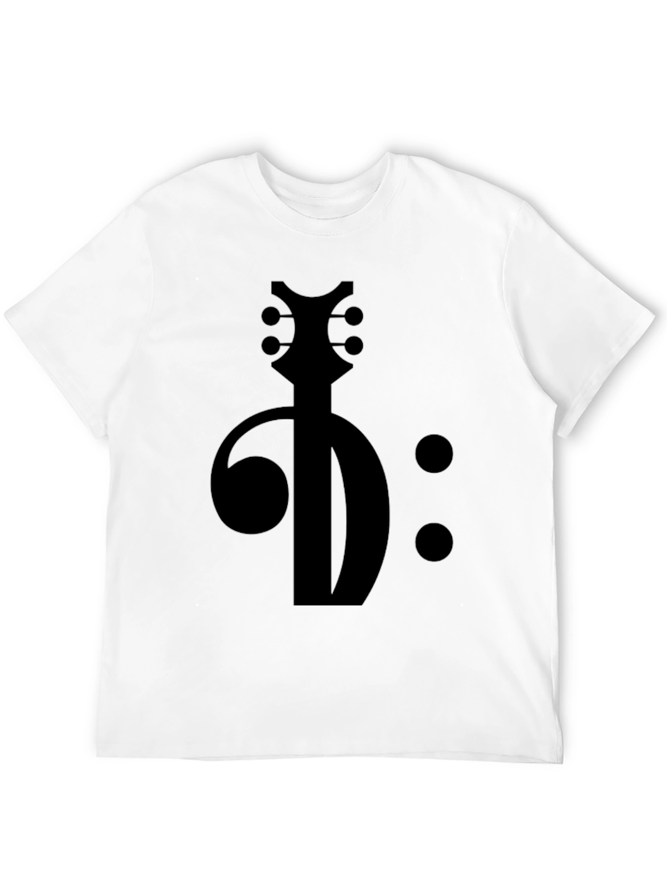 Black Bass Clef Guitar T-Shirt - Music Lover Tee view 12