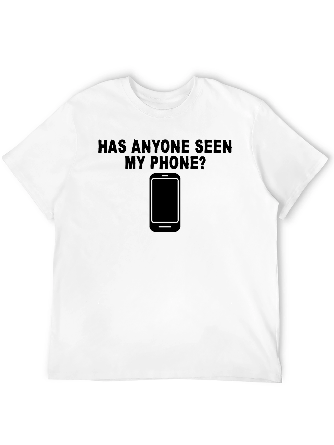 Black Lost Phone T-Shirt - Funny Graphic Tee view 12