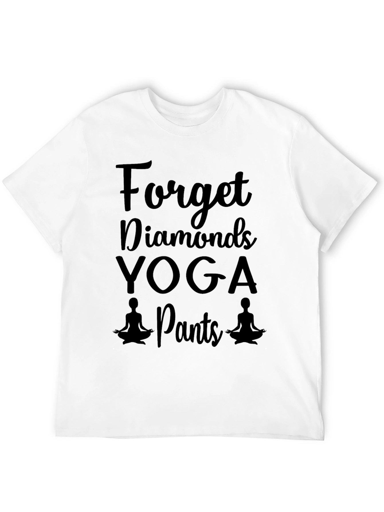 Black Forget Diamonds Yoga Pants Graphic T-Shirt view 12