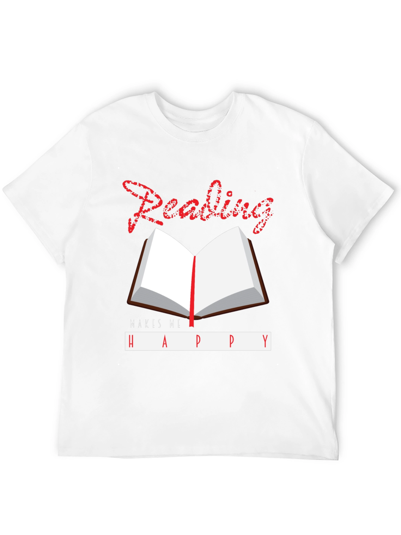 Black Reading Makes Me Happy Graphic T-Shirt view 12