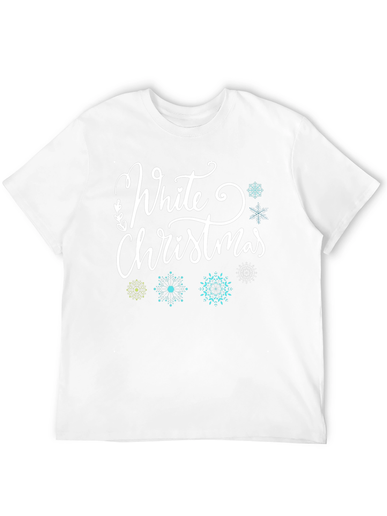 Black White Christmas Snowflake Graphic Tee - Festive Holiday Shirt view 12