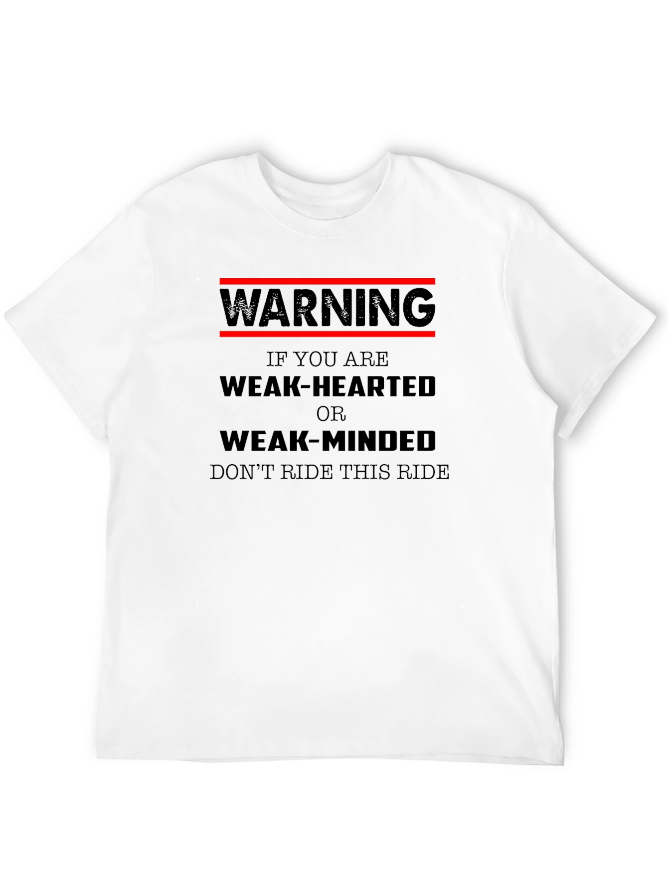 Black Warning Weak-Hearted Black Graphic T-Shirt view 12