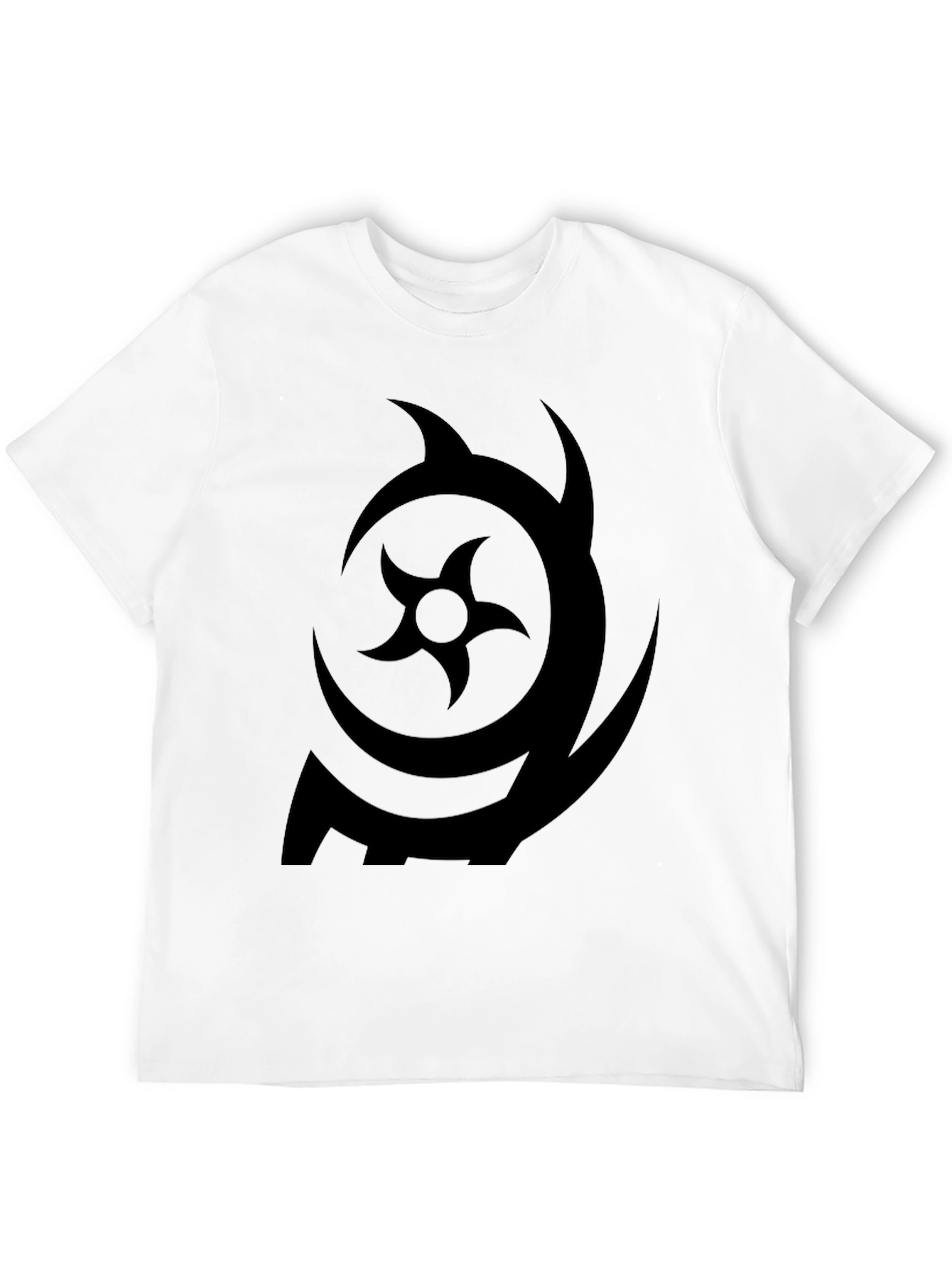 Black Symbol Print Black Crew Neck T-Shirt view 12
