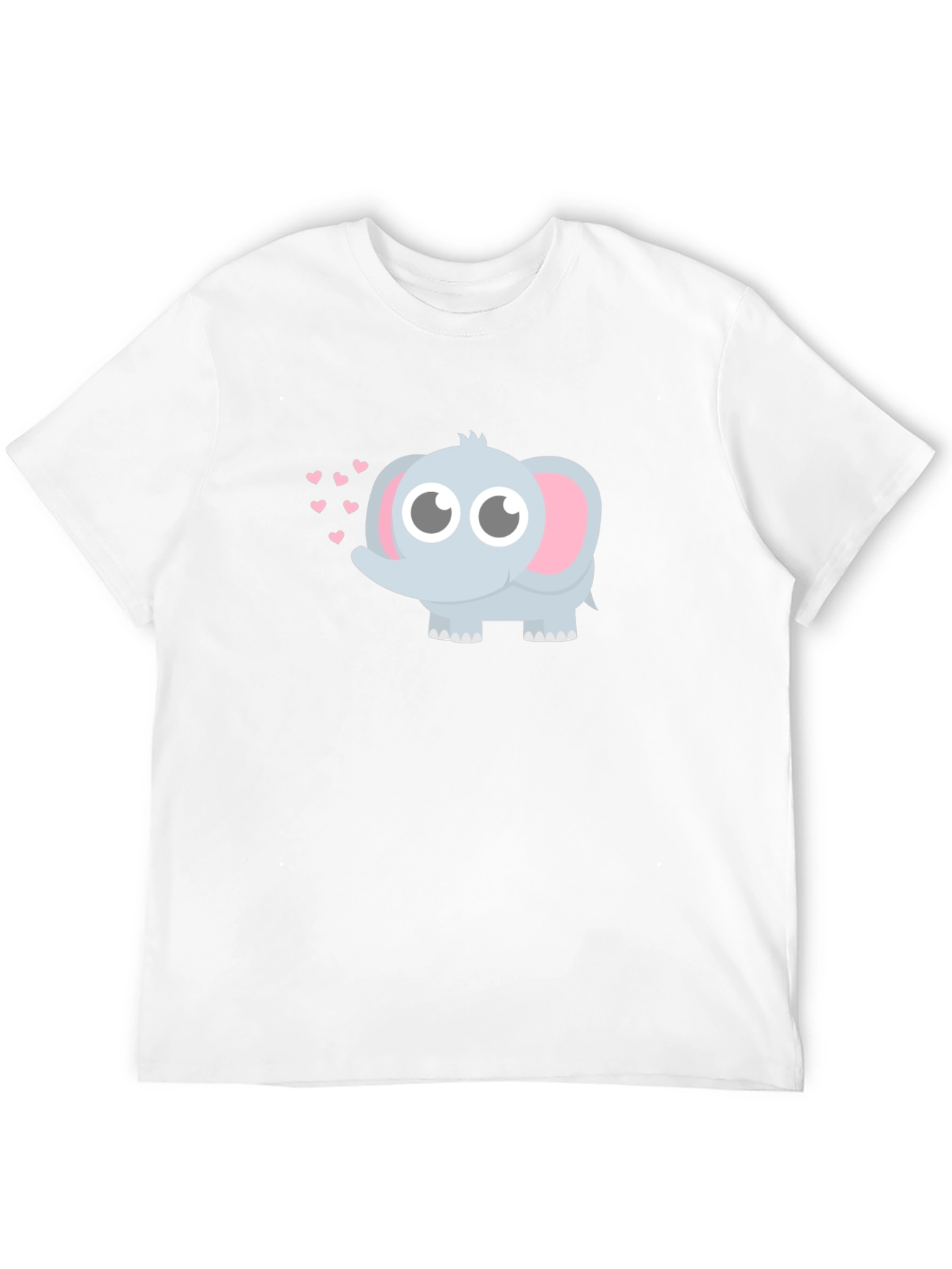 Black Cute Elephant Heart Graphic Black T-Shirt view 12