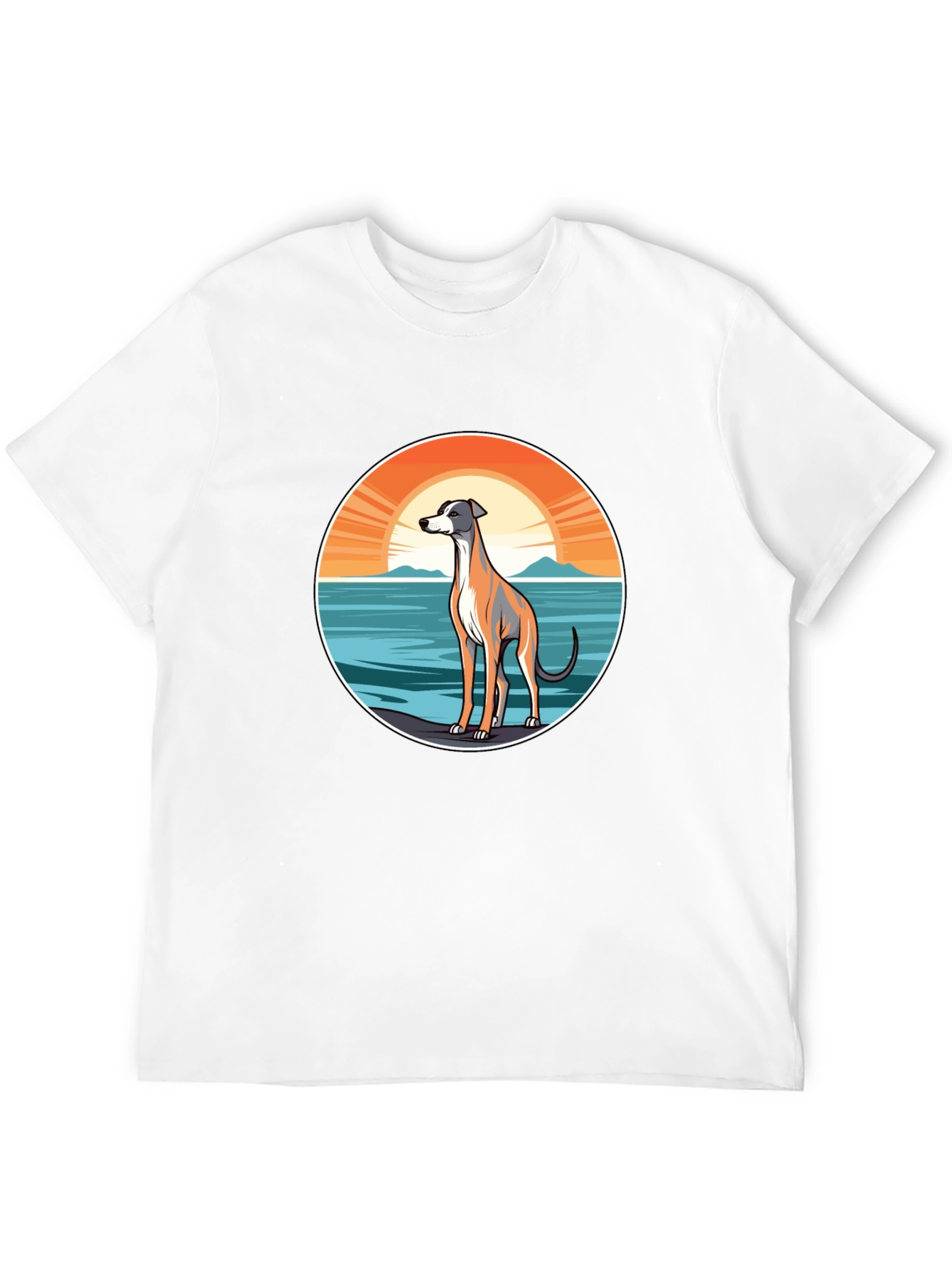 Black Dog Sunset Graphic Tee - Unisex Black T-Shirt view 12