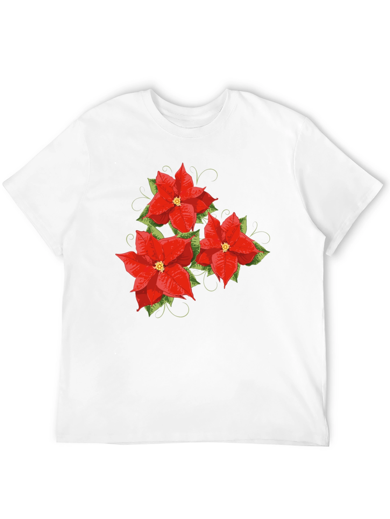 Black Floral Poinsettia Graphic Tee - Holiday Style view 12