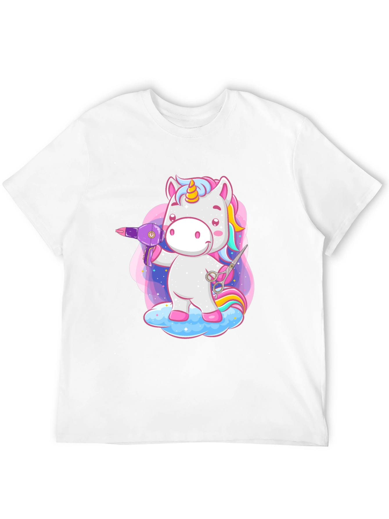Black Unicorn Hair Stylist Graphic T-Shirt view 12