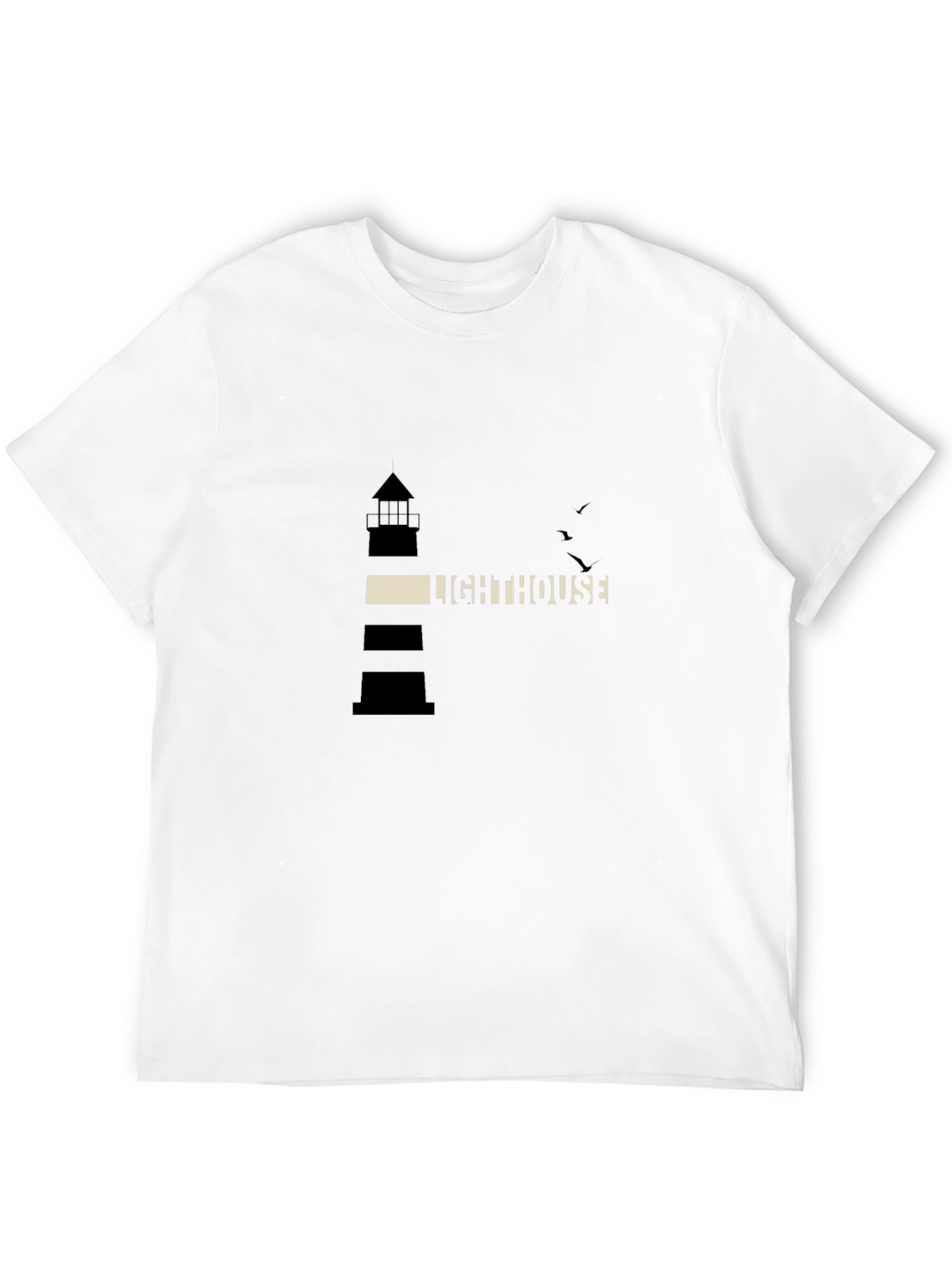 Black Lighthouse Graphic Print Black T-Shirt view 12
