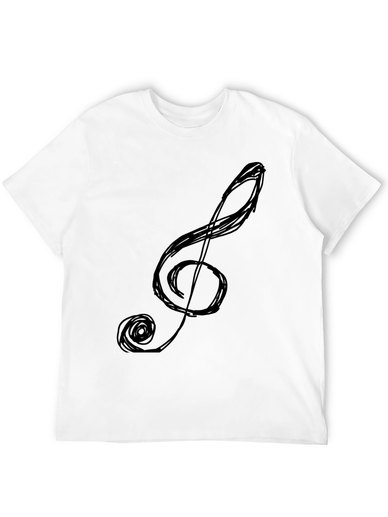 Black Treble Clef Graphic Tee - Black Cotton Comfort view 12