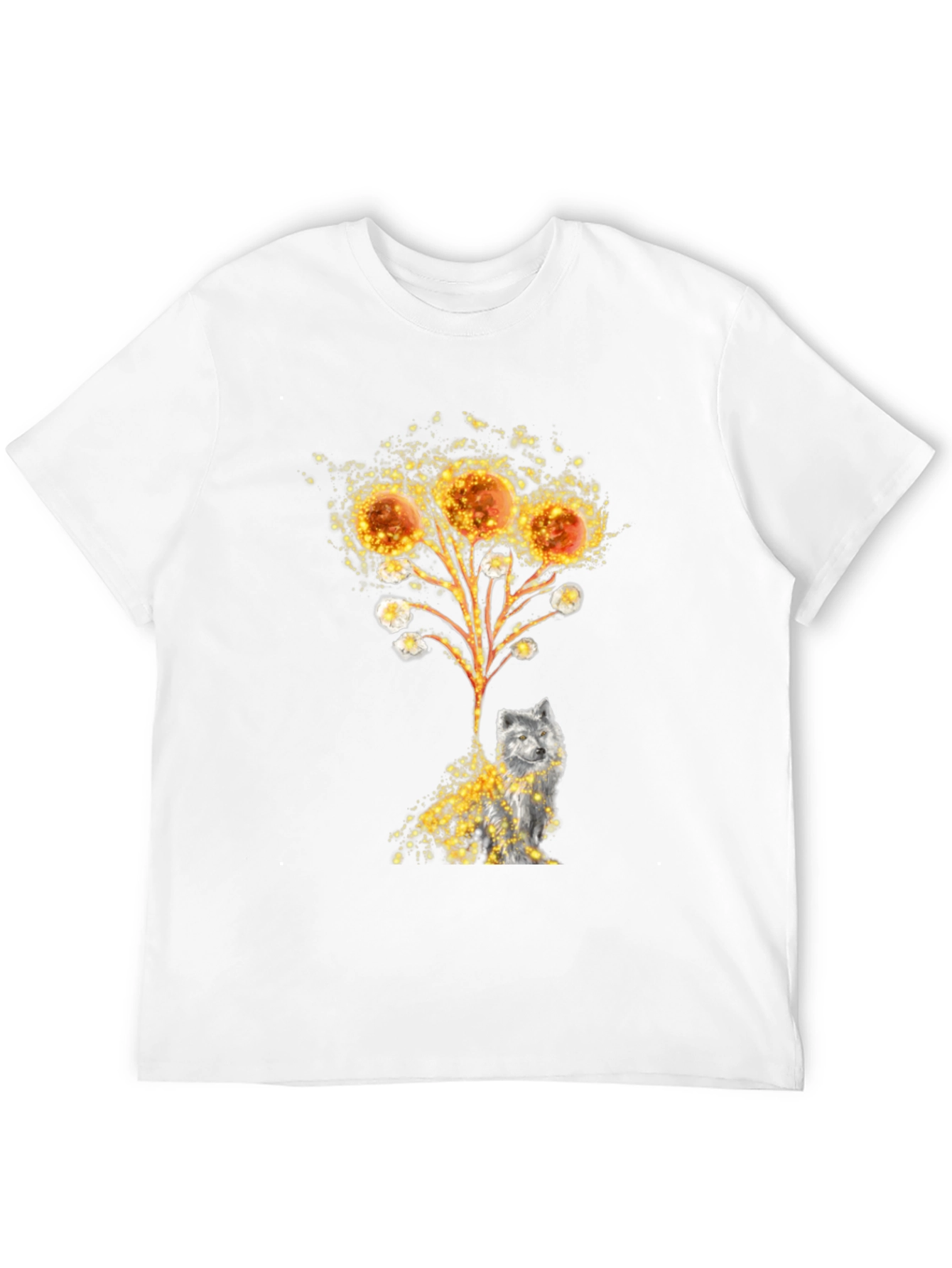 Black Artistic Wolf Graphic Tee - Black view 12