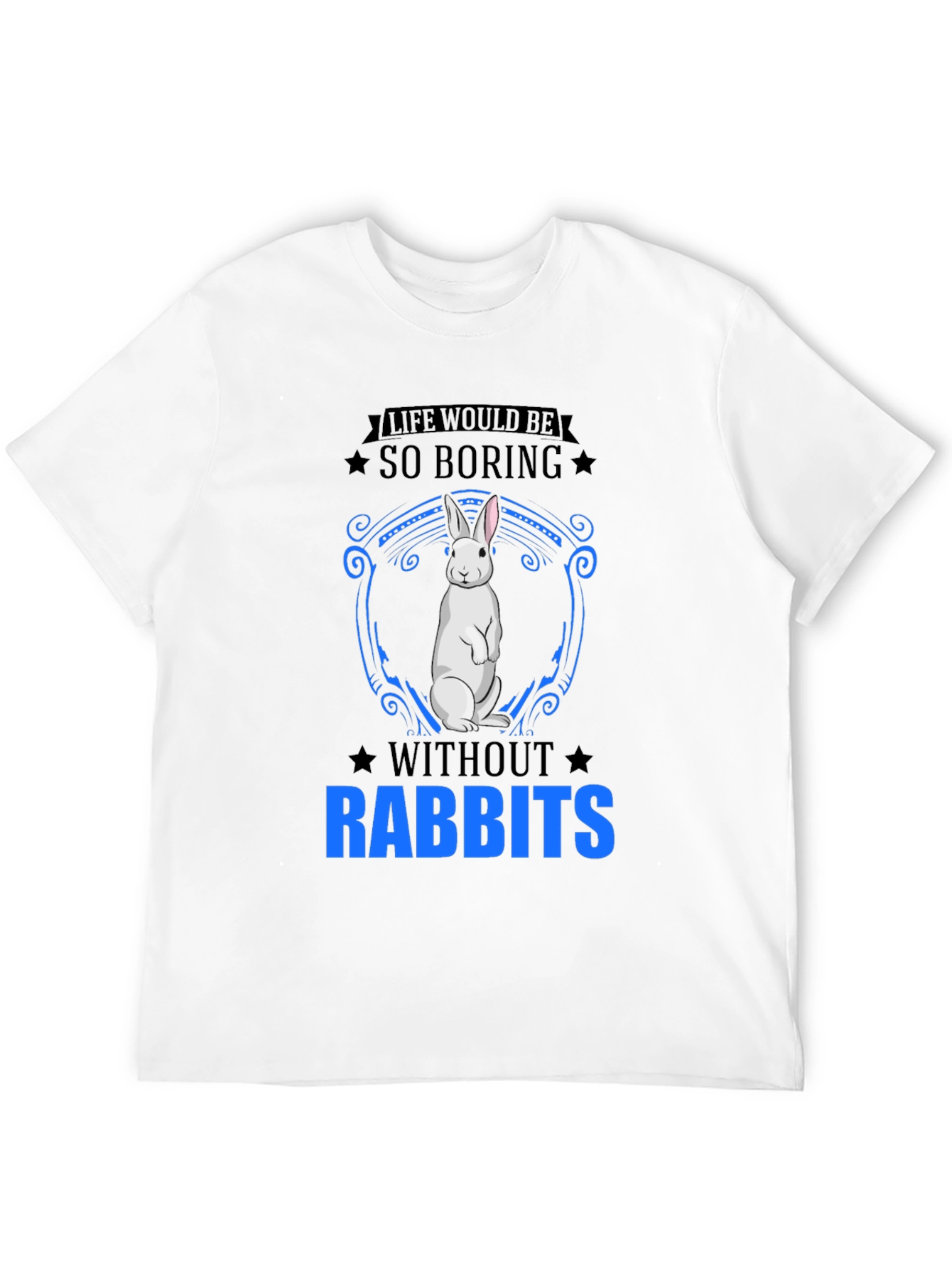 Black So Boring Without Rabbits T-Shirt view 12