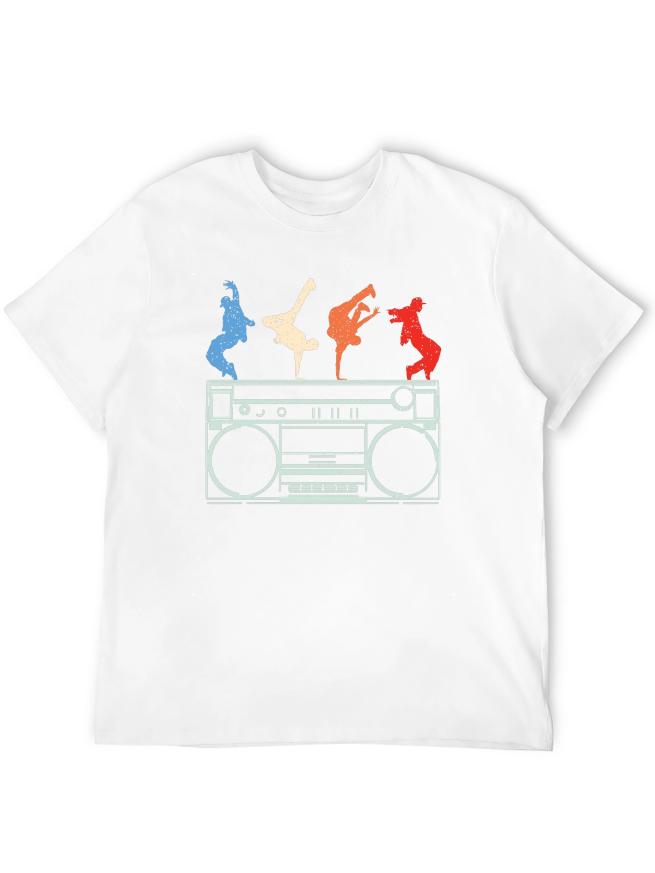 Black Retro Boombox & B-Boys Graphic T-Shirt view 12