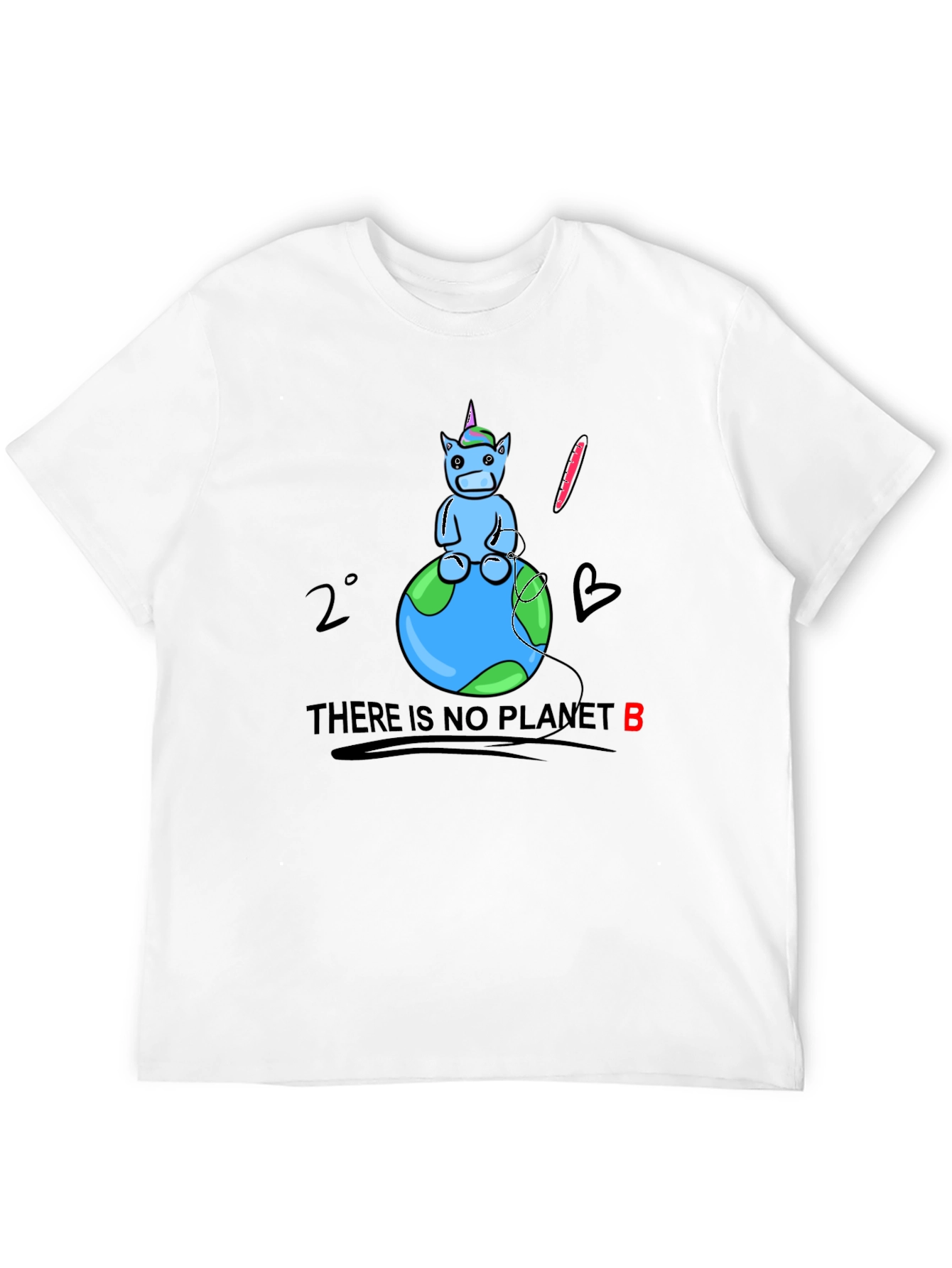 Black Save the Planet T-Shirt - Unicorn on Earth view 12