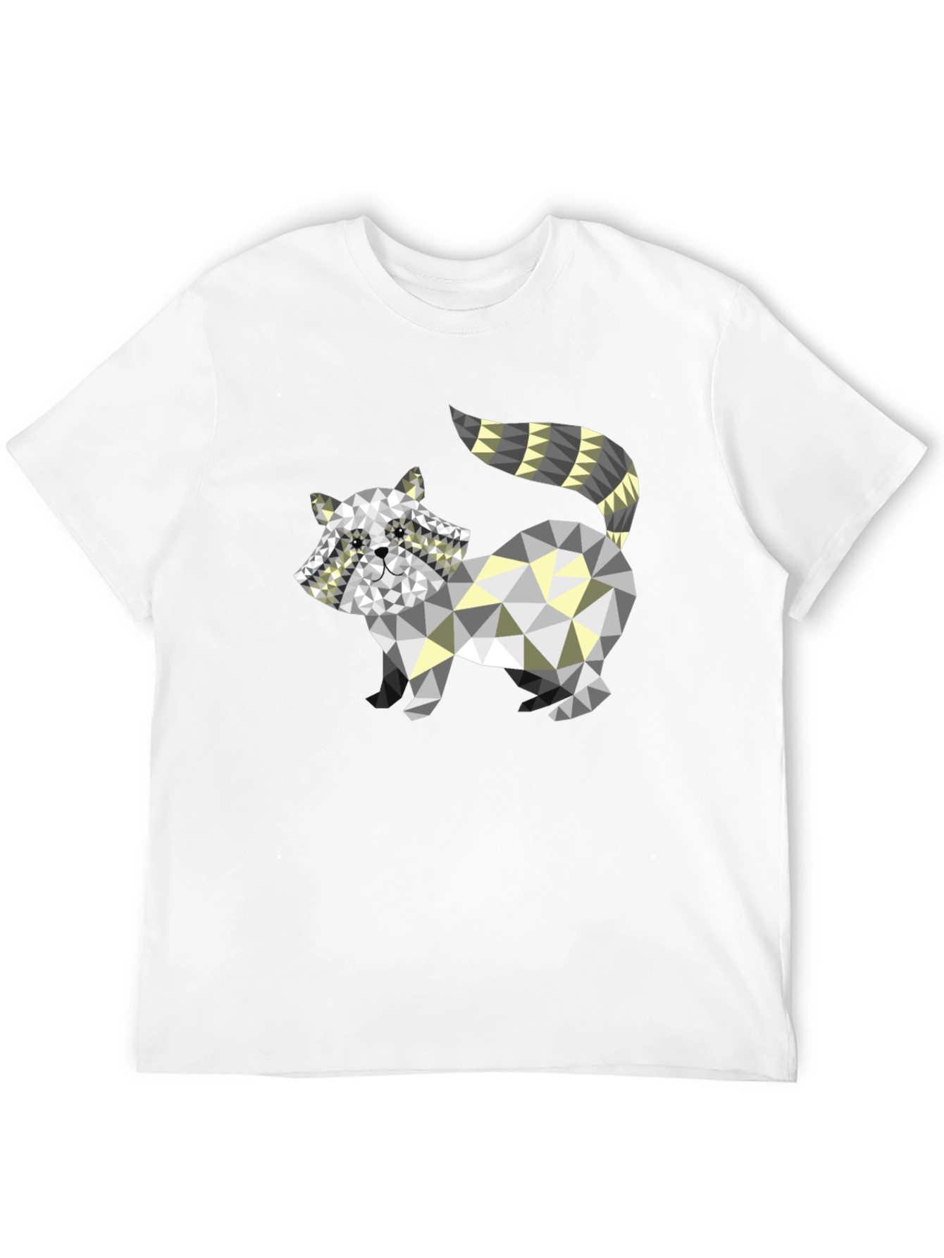 Black Geometric Raccoon Graphic Tee - Modern Style view 12
