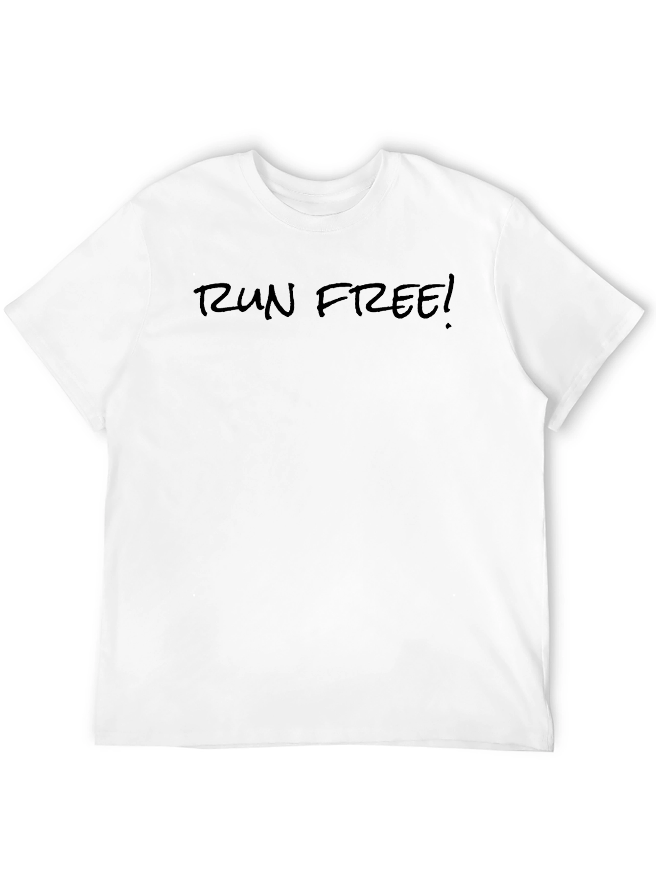 Black Run Free! Graphic Tee - Black Cotton T-Shirt view 12