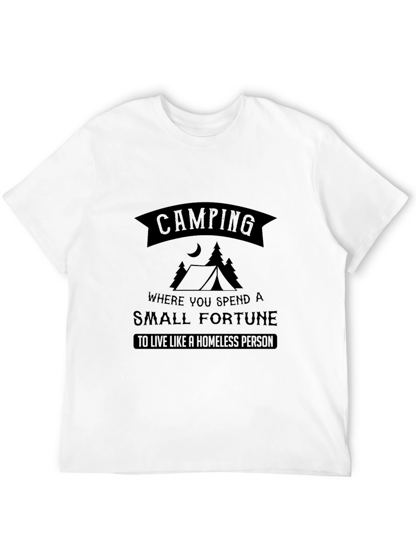 Black Camping Fortune Tee - Funny Outdoor Adventure Shirt view 12