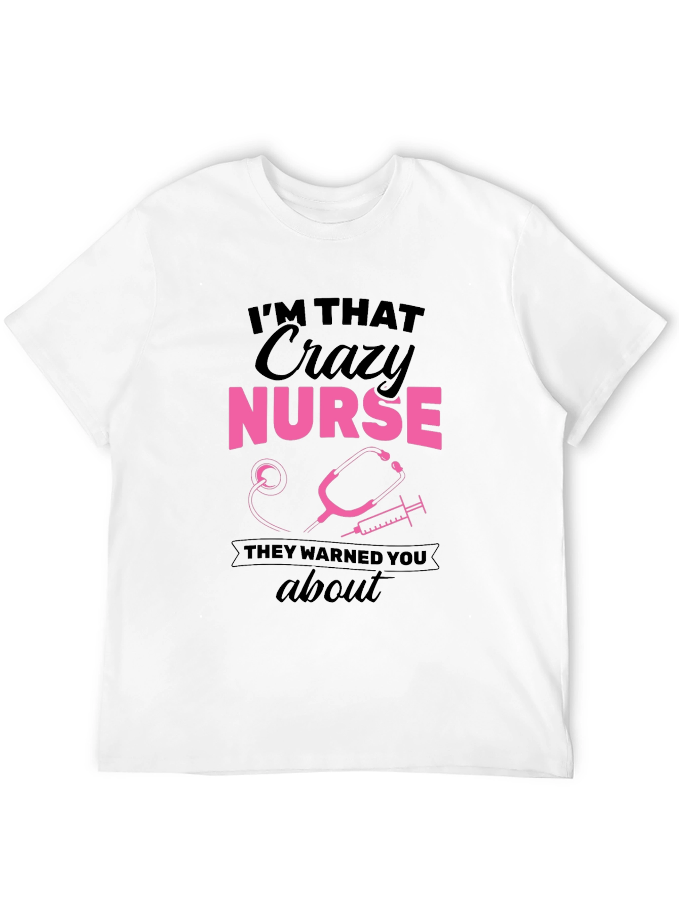 Black Crazy Nurse Graphic Tee - Funny Nurse T-Shirt view 12