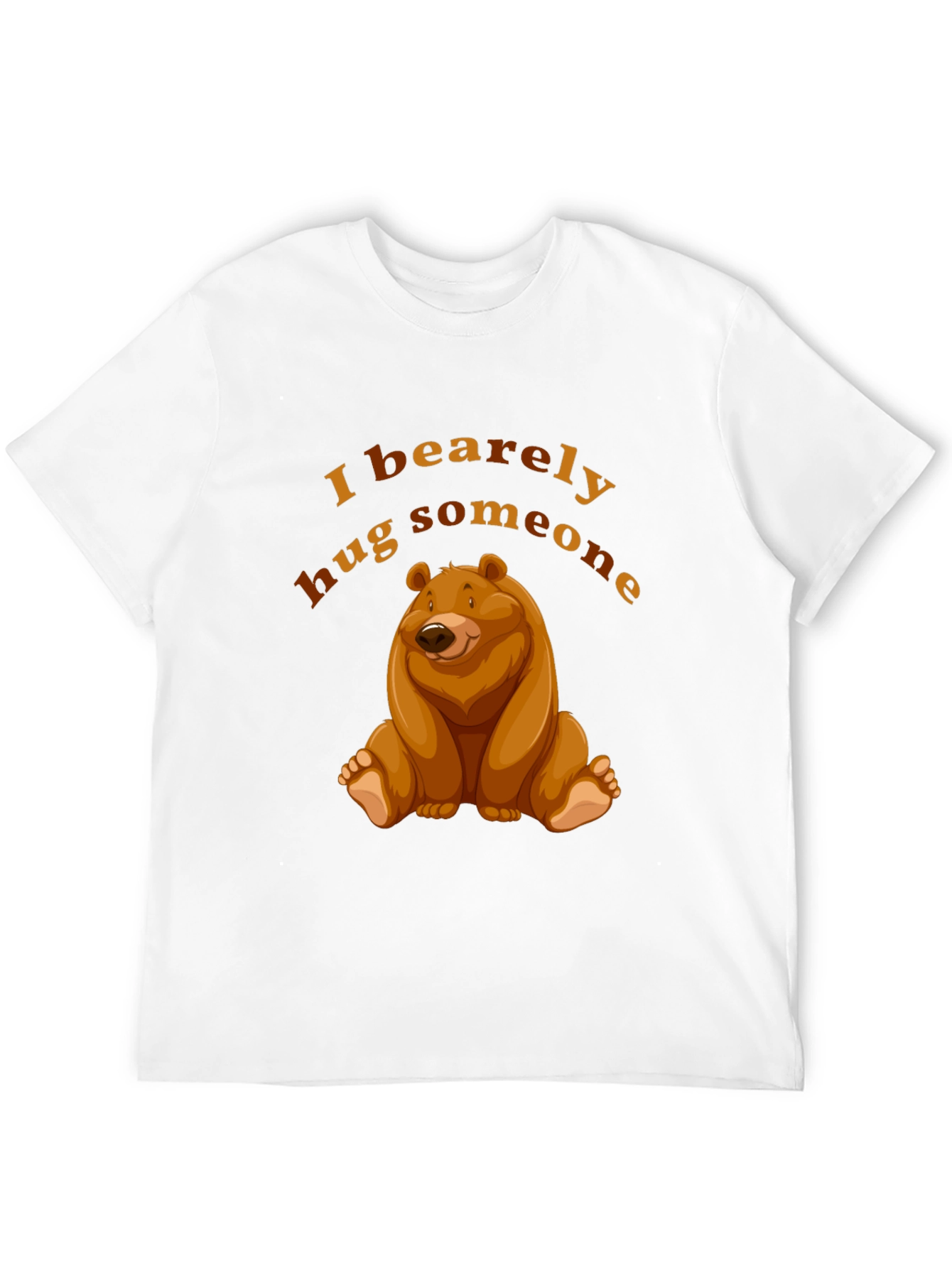 Black I Bearely Hug Someone T-Shirt Bear Graphic Novelty Tee view 12