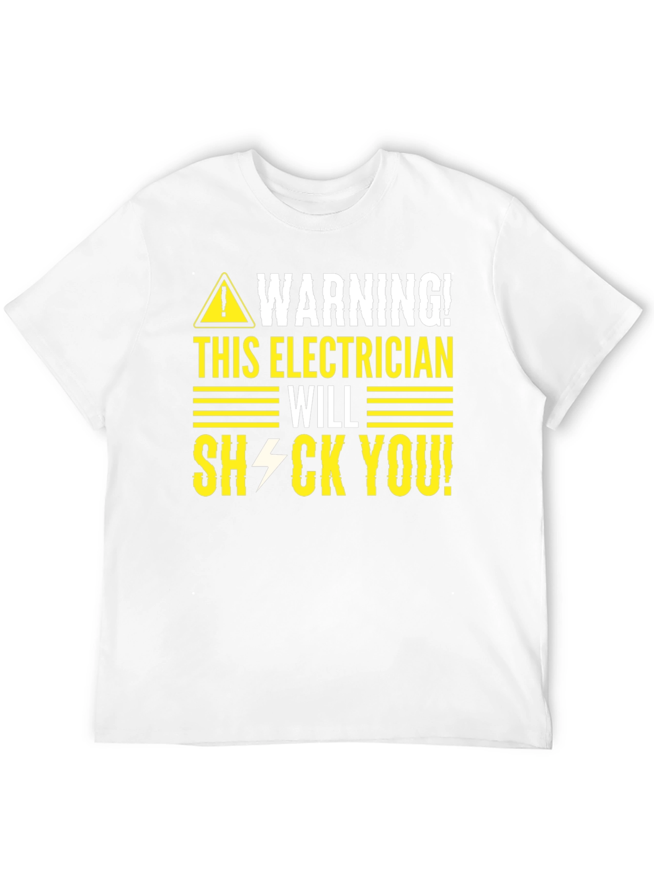 Black Warning Electrician Shock T-Shirt view 12